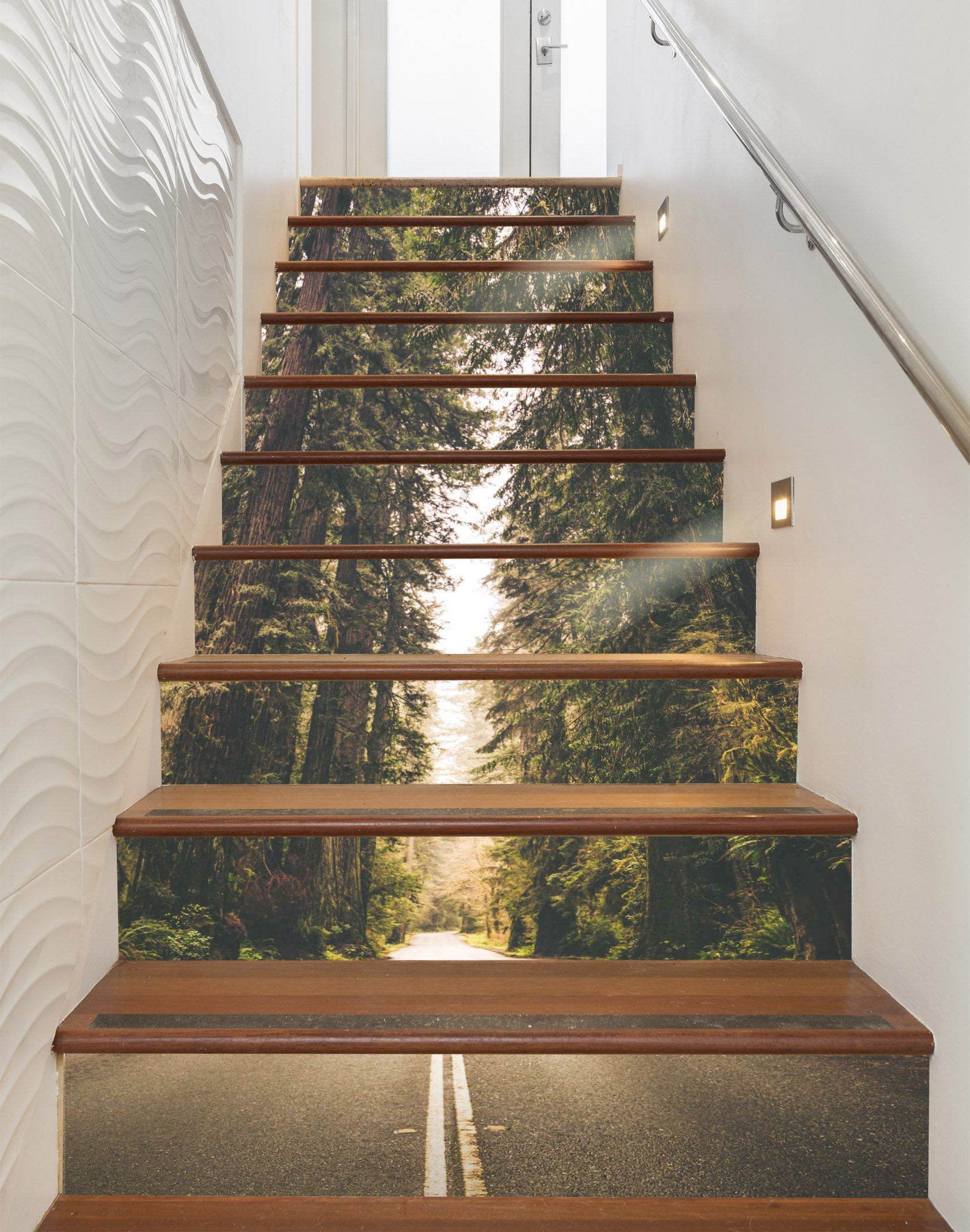 3D Forest Road 1429 Stair Risers Wallpaper AJ Wallpaper 