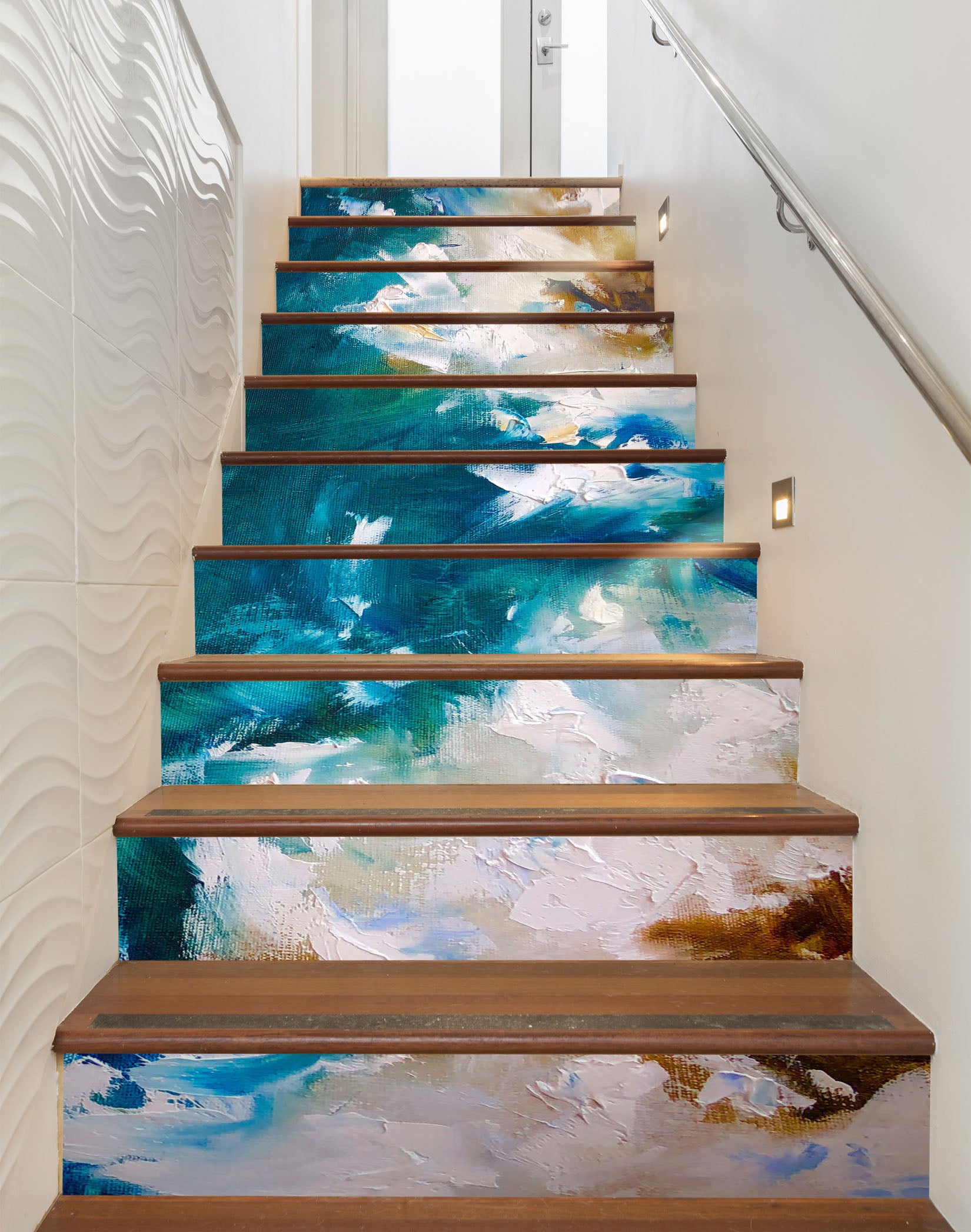 3D Blue Painting 2024 Skromova Marina Stair Risers