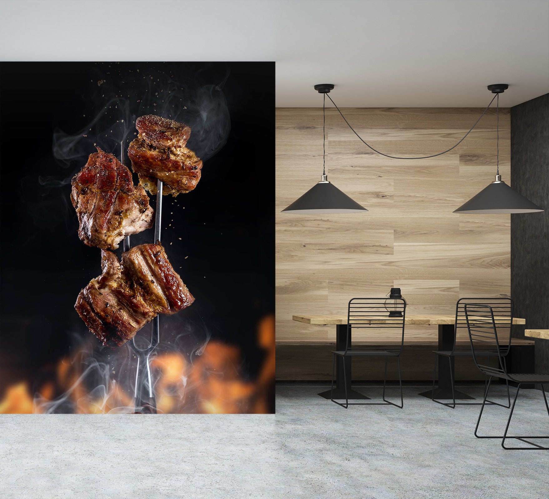 3D Charcoal Roast Beef 865 Wall Murals