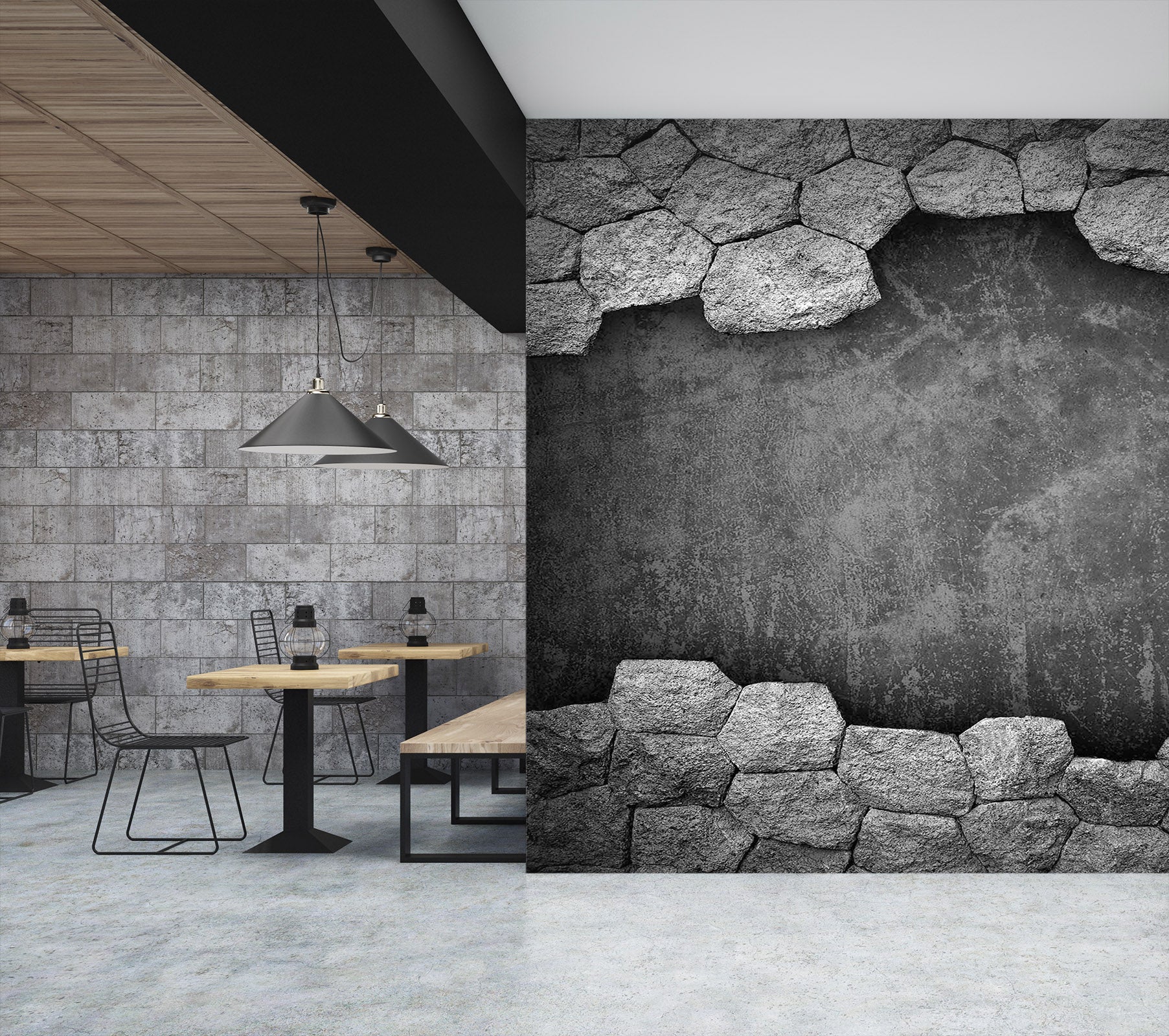 3D Empty Gray 1477 Wall Murals