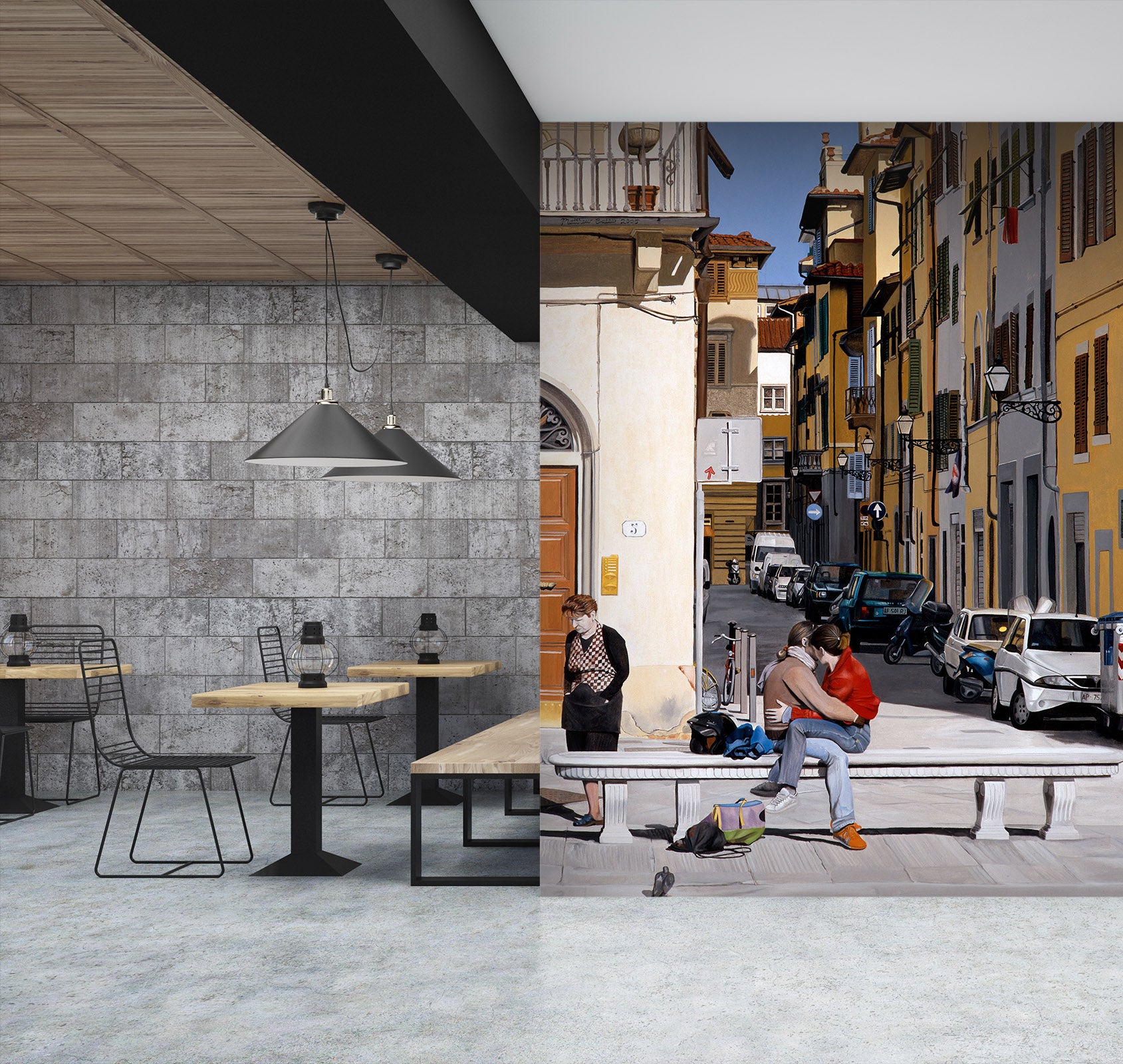 3D Street Houses 11127 Matthew Holden Bates Wall Mural Wall Murals