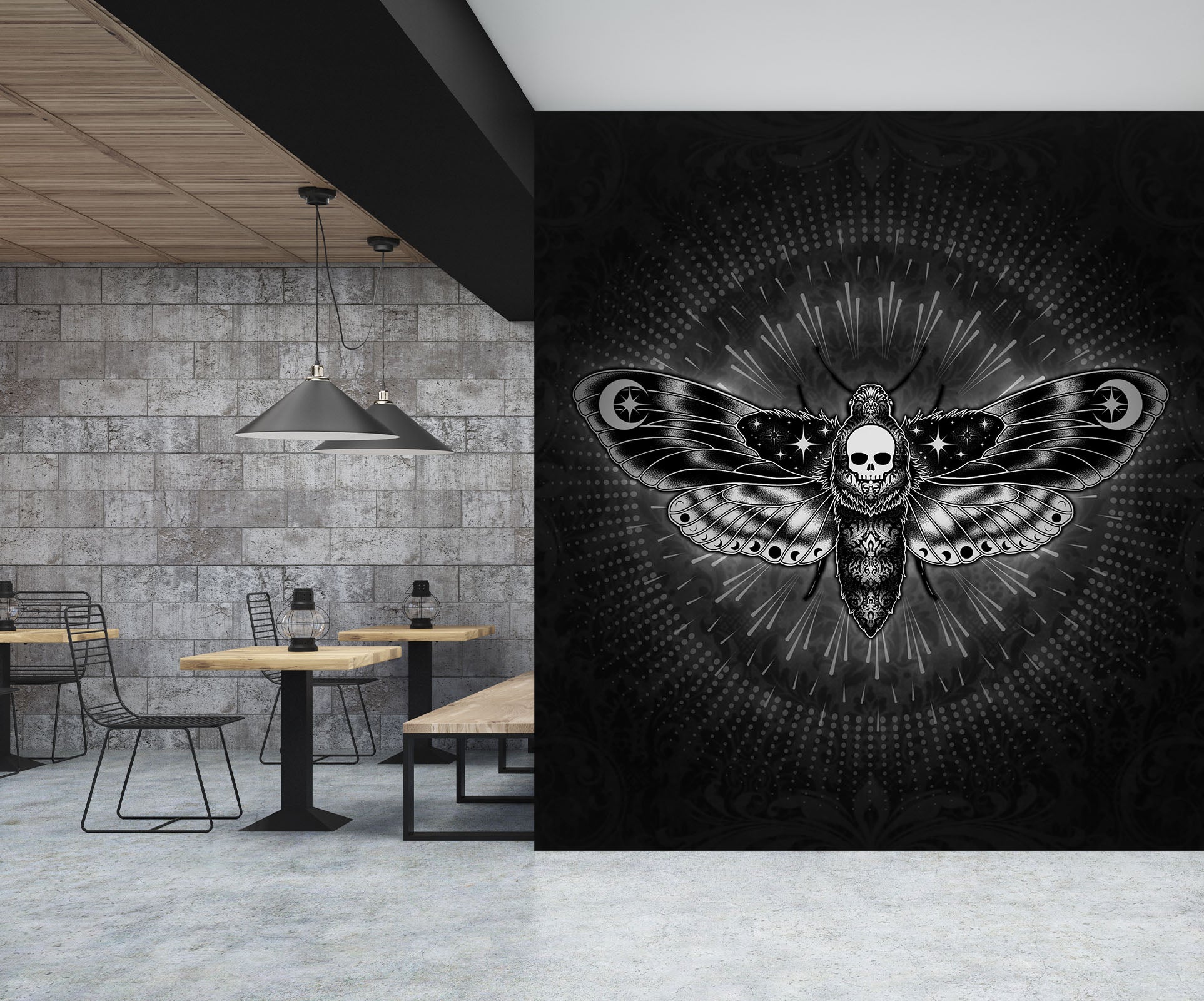 3D Black Skull Insect 8772 Brigid Ashwood Wall Mural Wall Murals