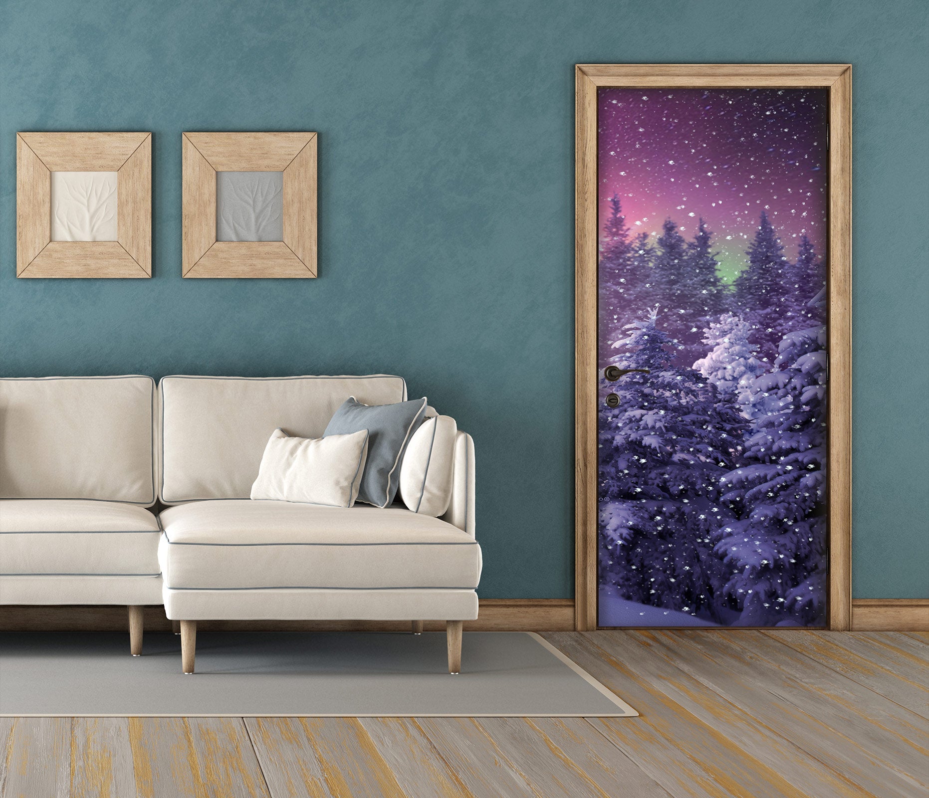 3D Snowy Forest 112153 Jerry LoFaro Door Mural