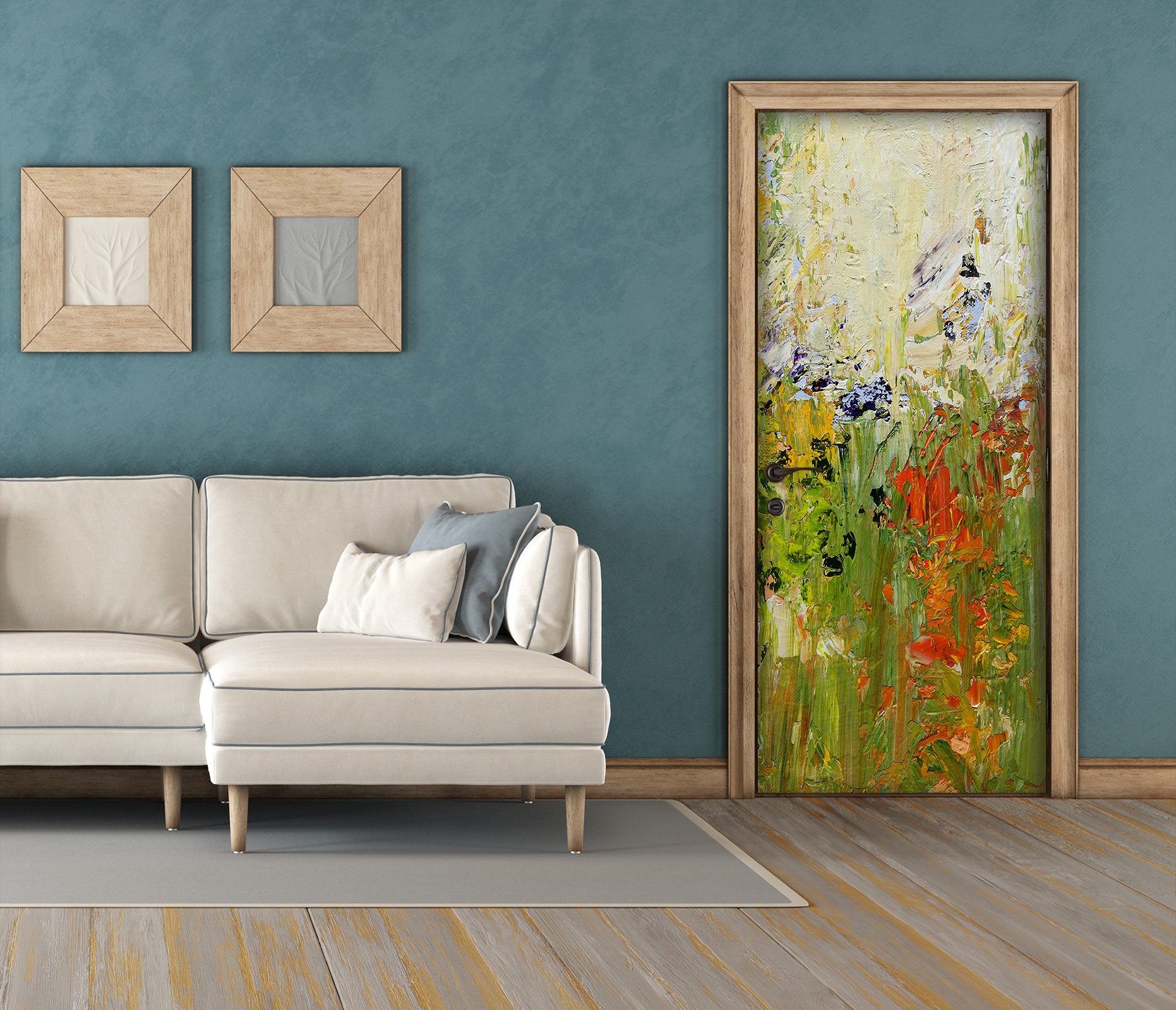 3D Flowers Plants Paint Pattern 93165 Allan P. Friedlander Door Mural