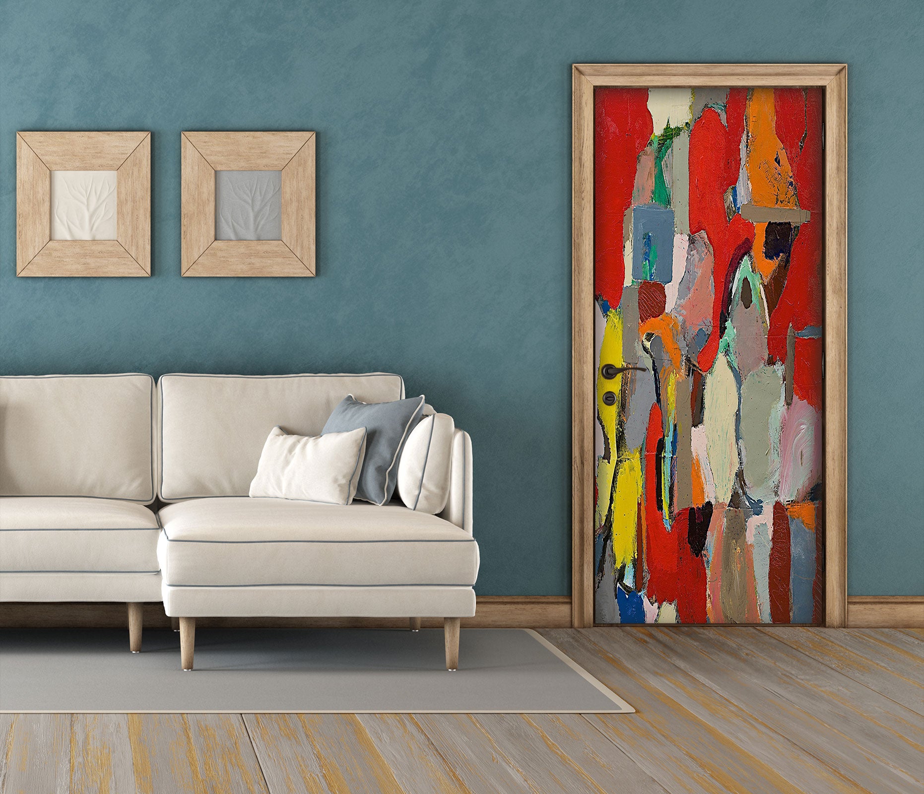 3D Red Color Paint Pattern 9357 Allan P. Friedlander Door Mural