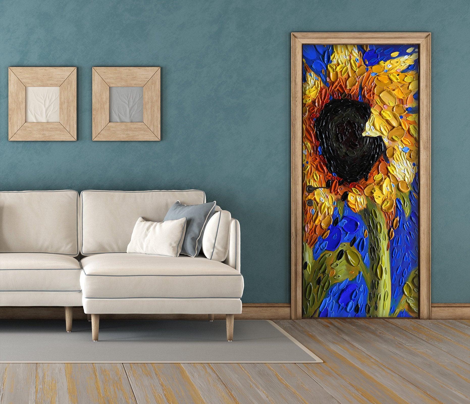 3D Sunflower 112199 Dena Tollefson Door Mural