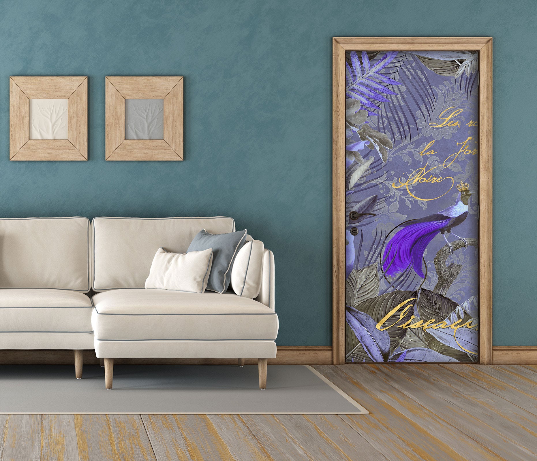 3D Purple Bird Grove 11926 Andrea Haase Door Mural