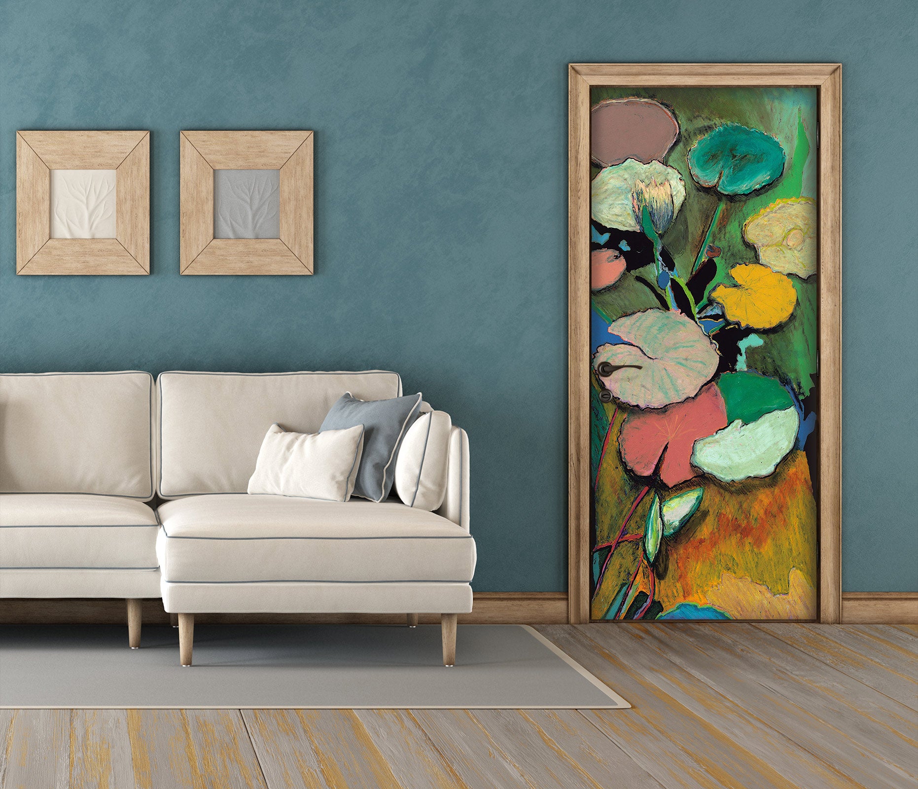3D Lotus Leaf Color 9418 Allan P. Friedlander Door Mural