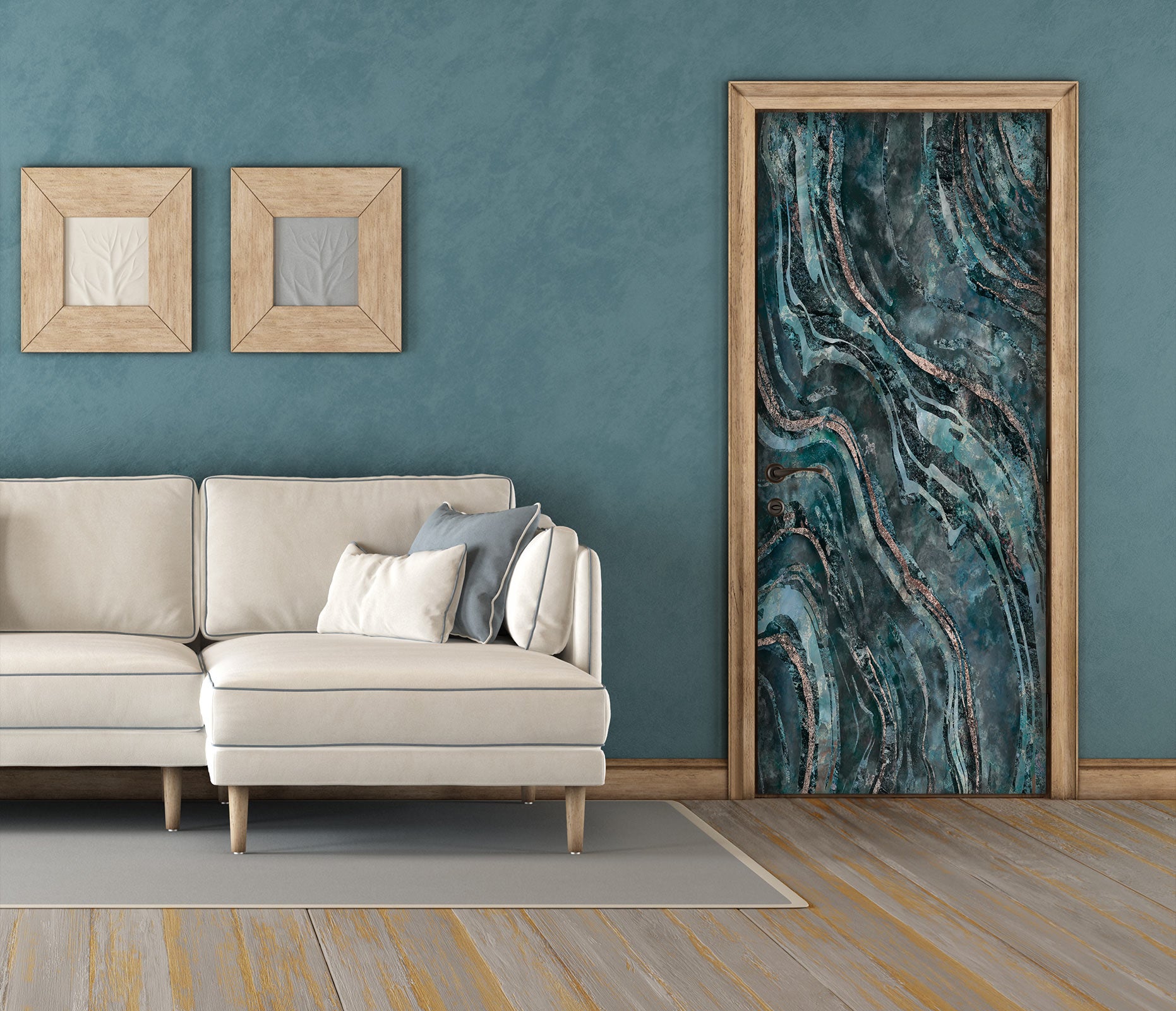 3D Striped Texture Green 10294 Andrea Haase Door Mural