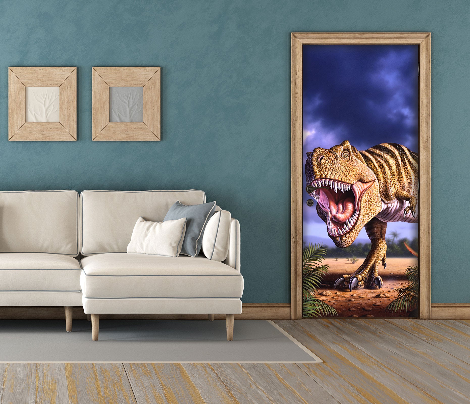 3D Tyrannosaurus Rex 112118 Jerry LoFaro Door Mural