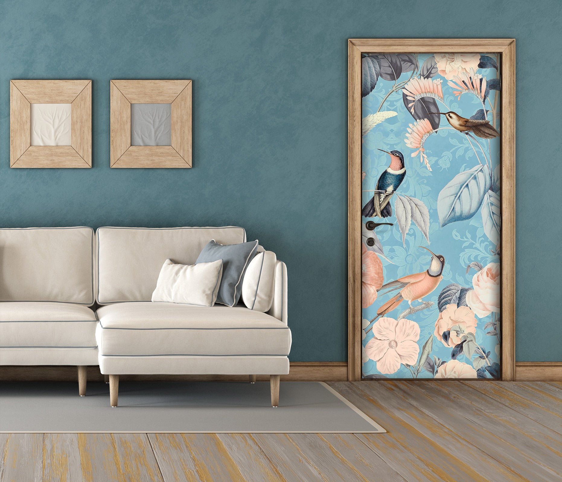 3D Bird Flowers Pattern 118140 Andrea Haase Door Mural