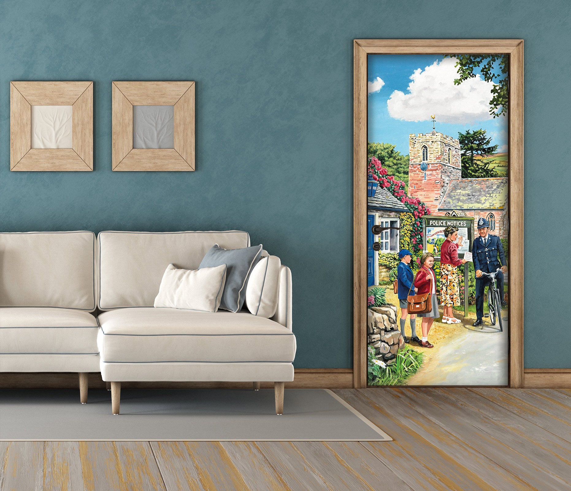 3D People Houses 103165 Trevor Mitchell Door Mural