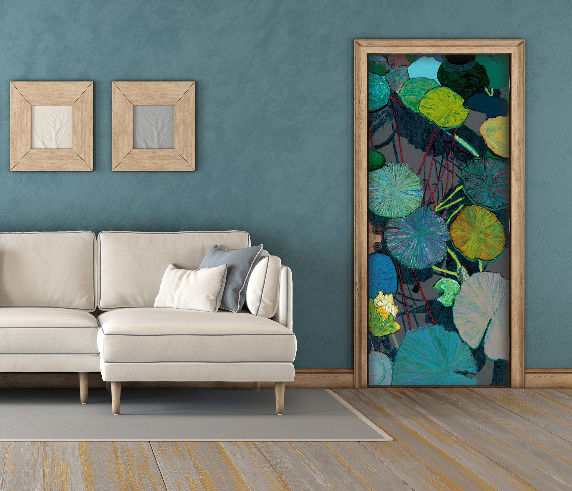 3D Lotus Leaf Pattern 93156 Allan P. Friedlander Door Mural