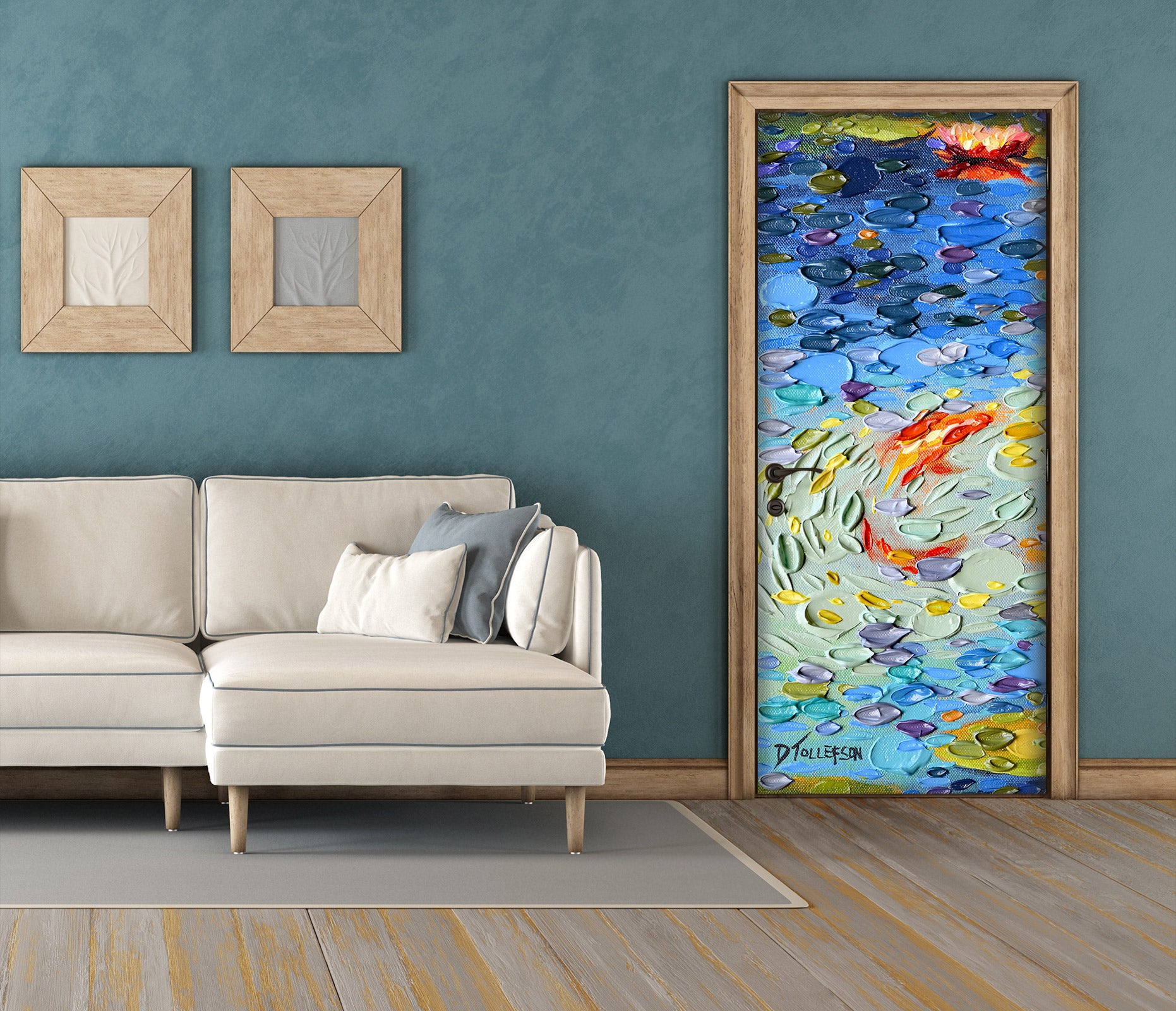 3D Goldfish Pond 112211 Dena Tollefson Door Mural