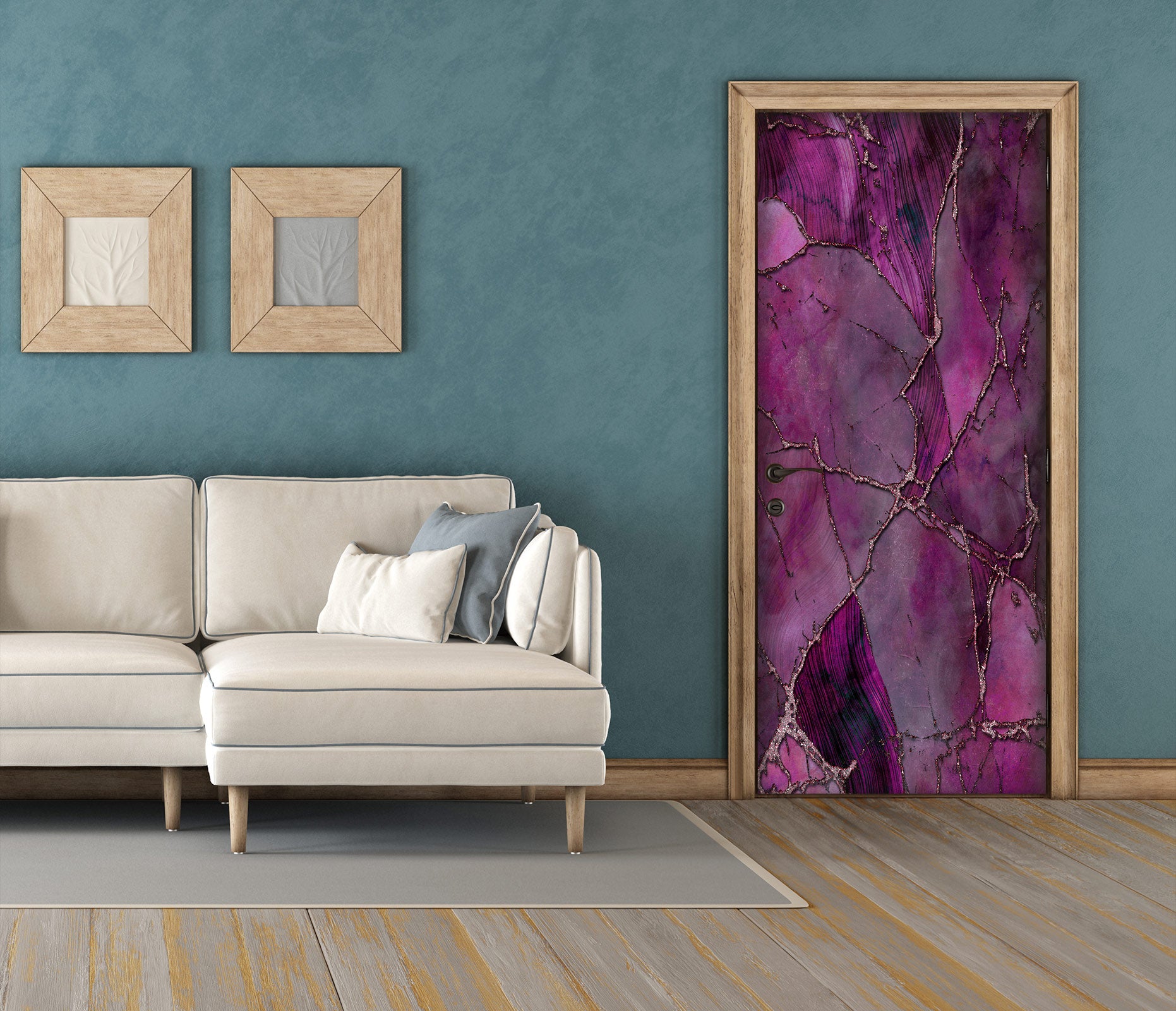 3D Purple Marbled Crack 102100 Andrea Haase Door Mural
