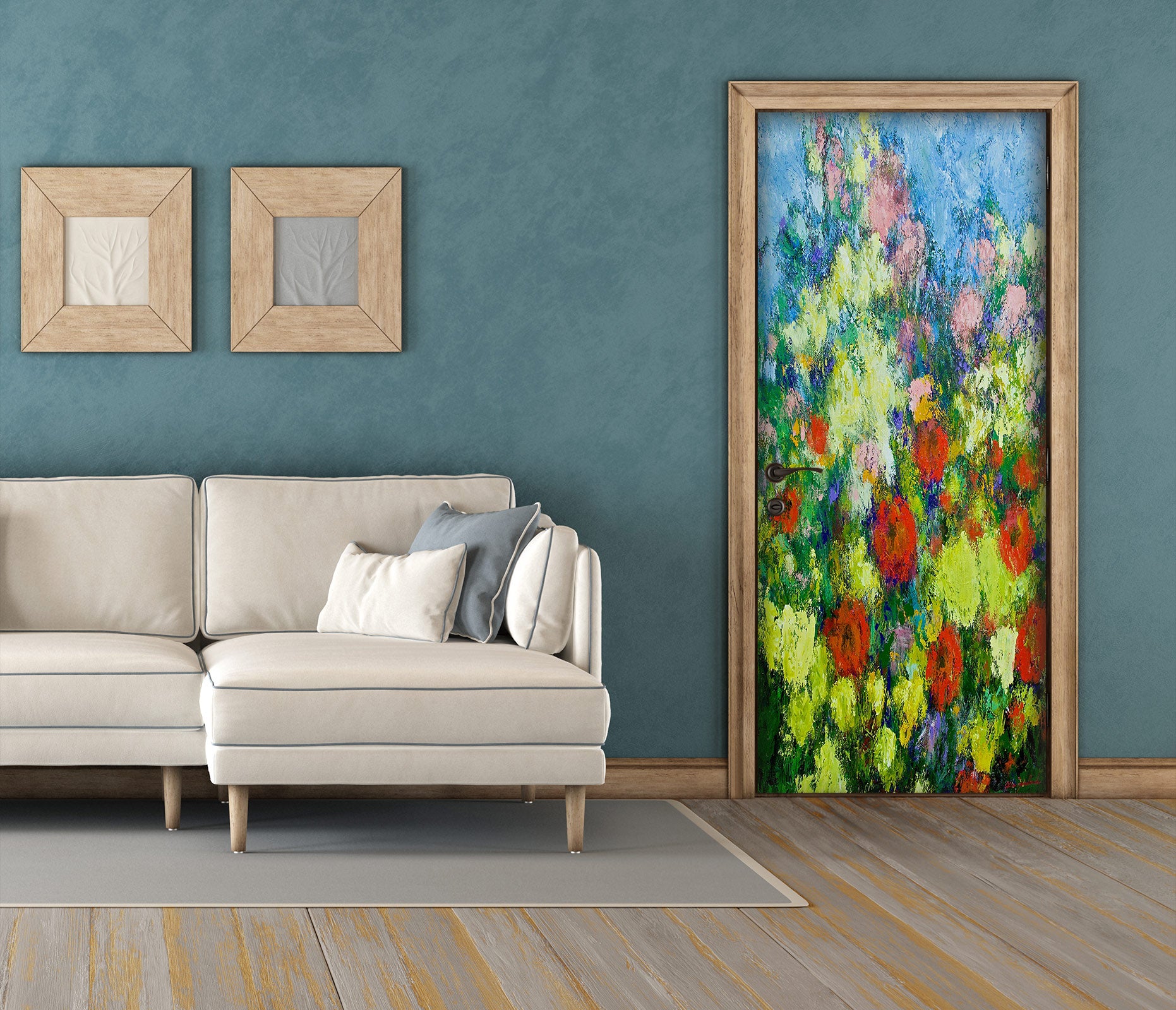 3D Flower Bush Painting 93107 Allan P. Friedlander Door Mural