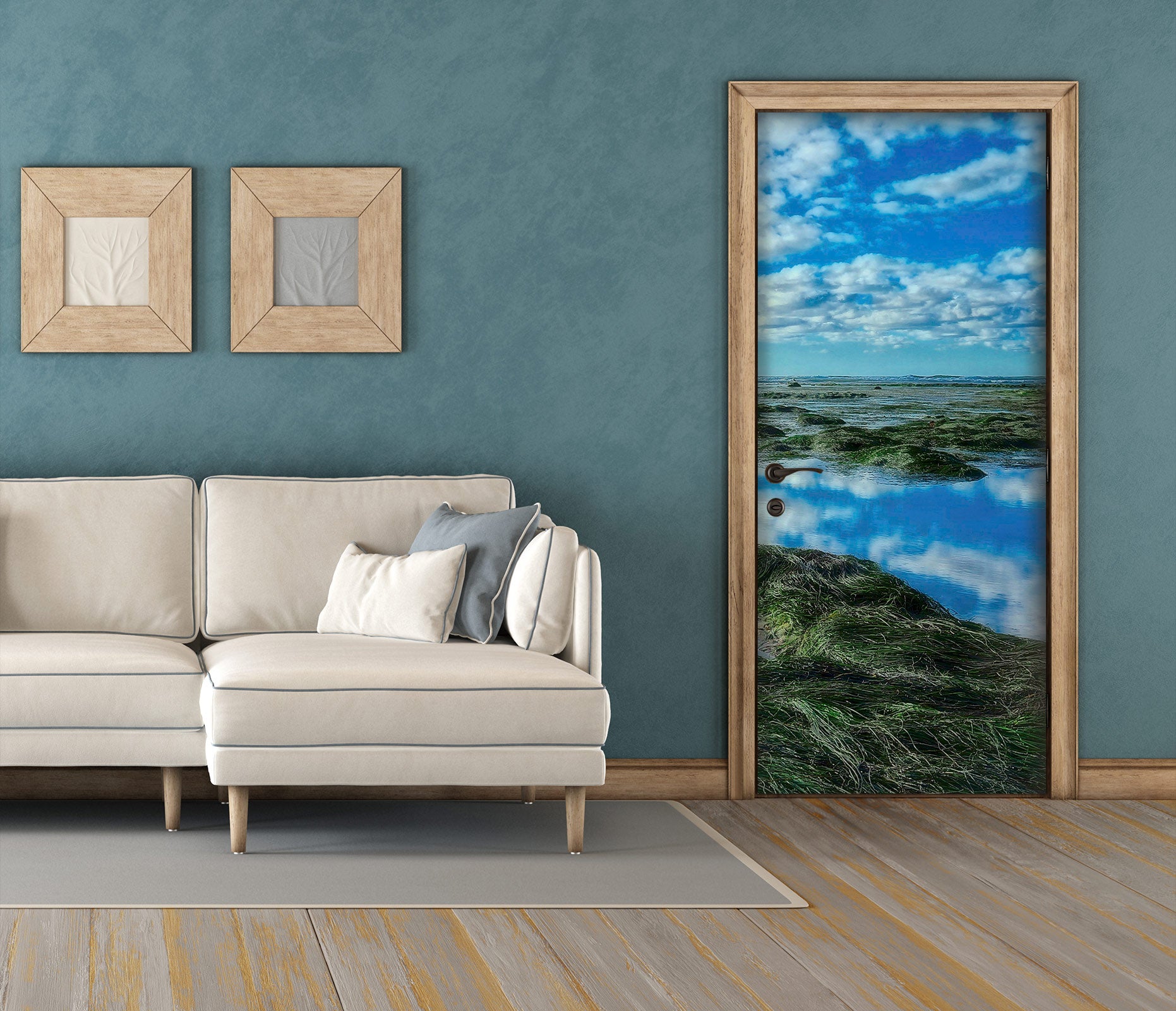 3D Grass Sky 110225 Kathy Barefield Door Mural