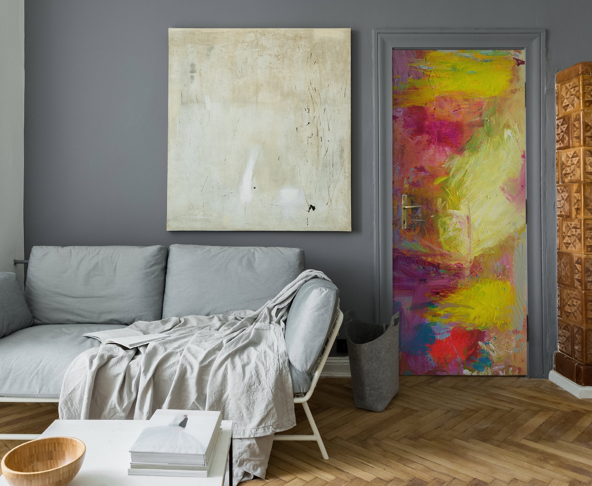 3D Red Yellow Pattern 10121 Allan P. Friedlander Door Mural