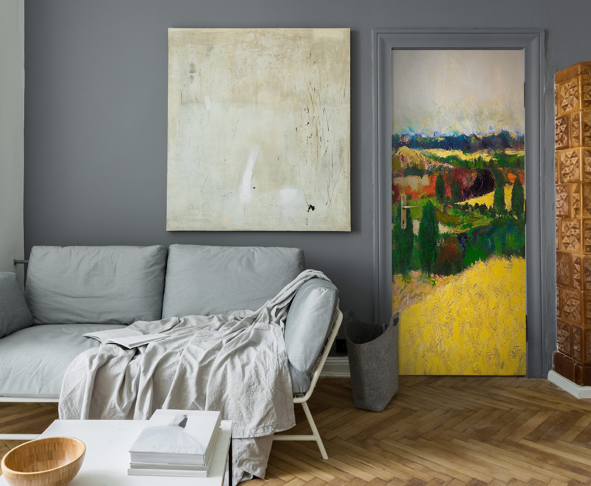 3D Field Golden Bushes 9360 Allan P. Friedlander Door Mural