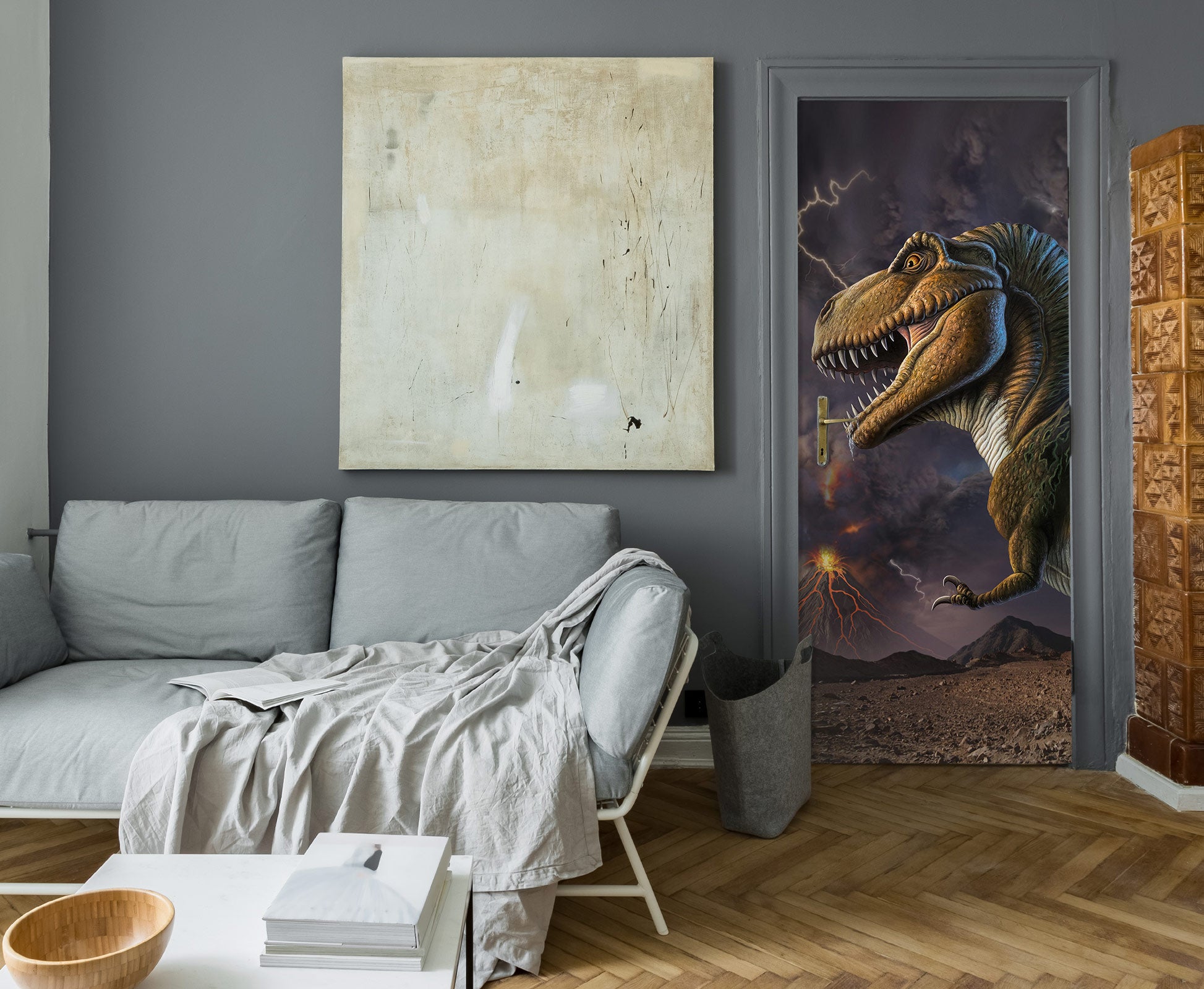 3D Dinosaur 112159 Jerry LoFaro Door Mural