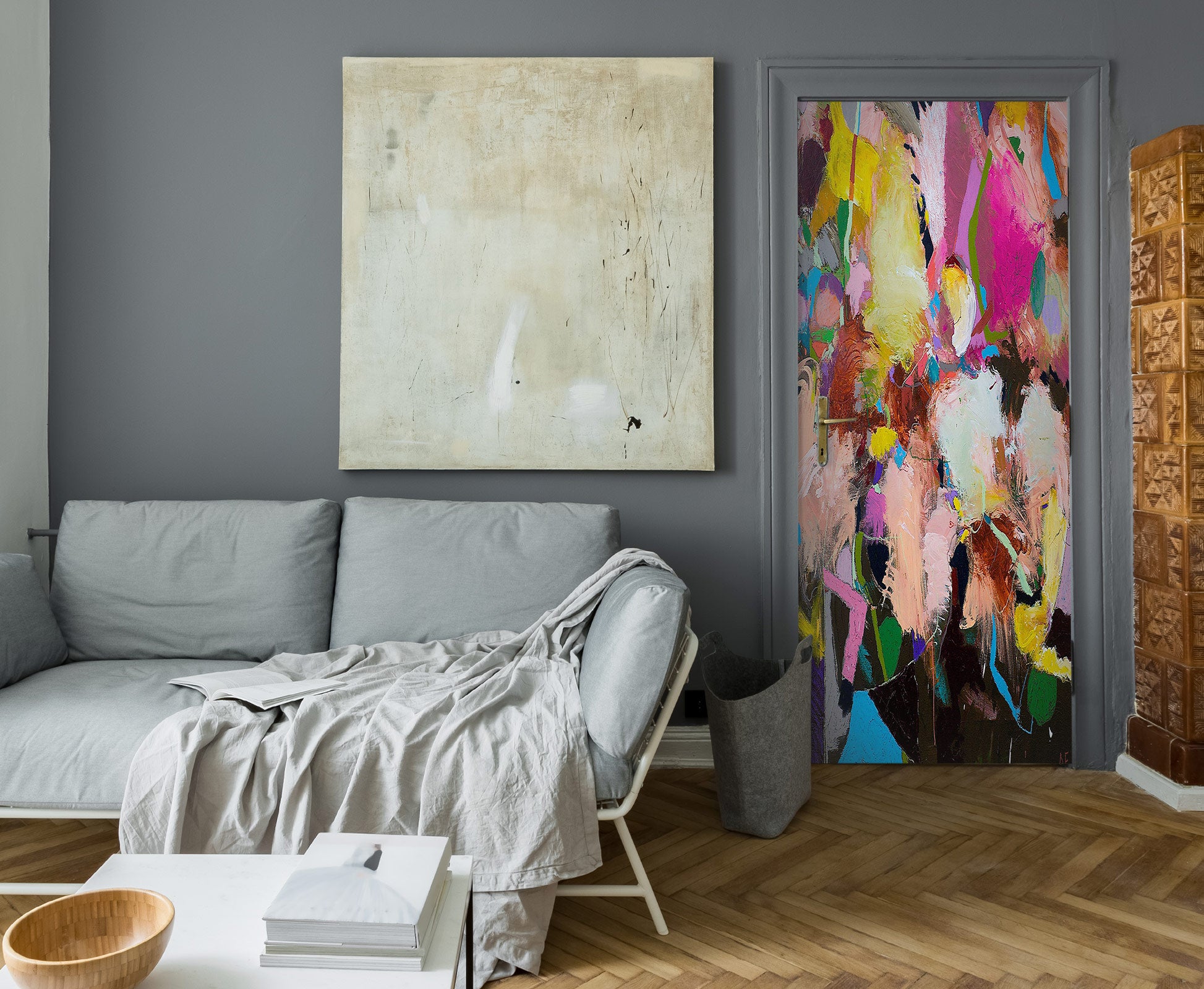 3D Color Block Paint Brush 9386 Allan P. Friedlander Door Mural