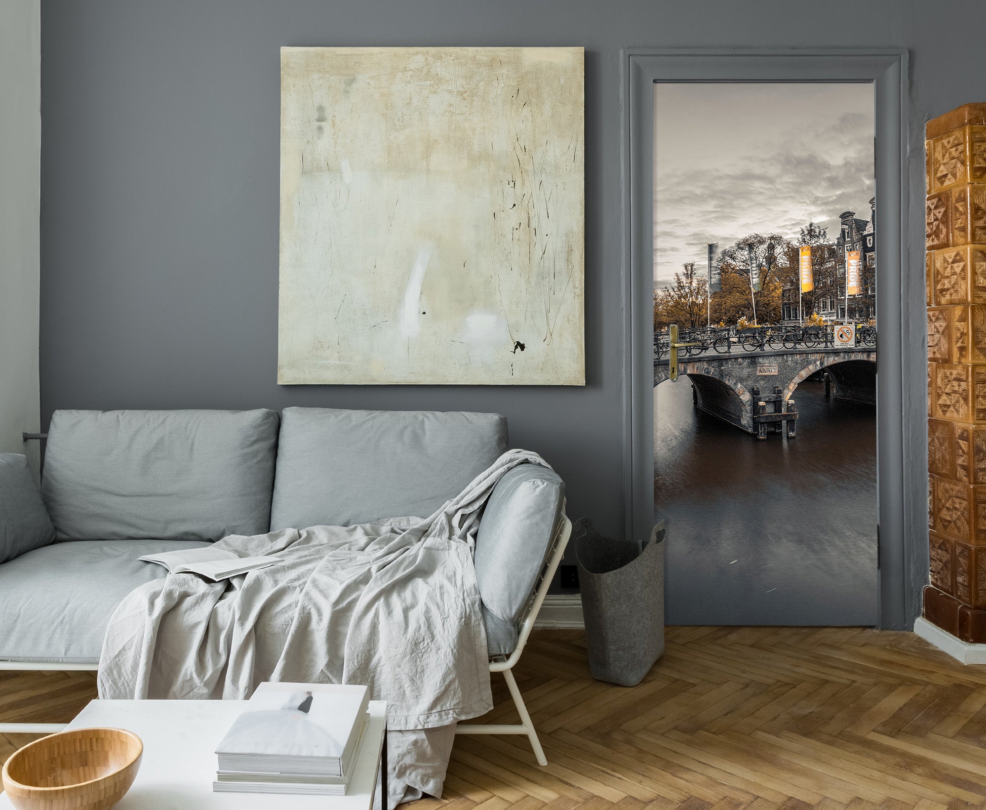 3D Stone Bridge 106163 Assaf Frank Door Mural