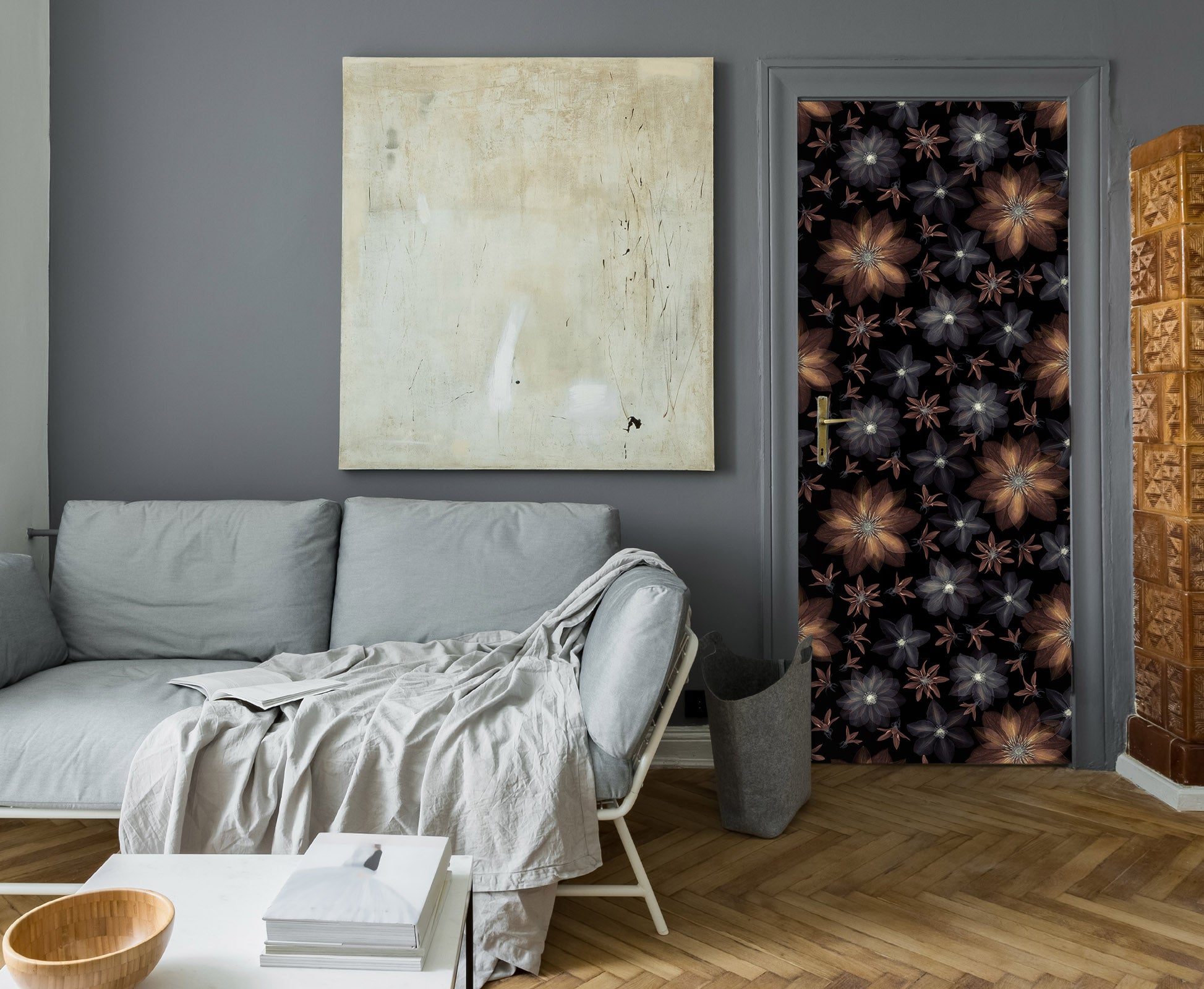 3D Flower Texture 10266 Assaf Frank Door Mural