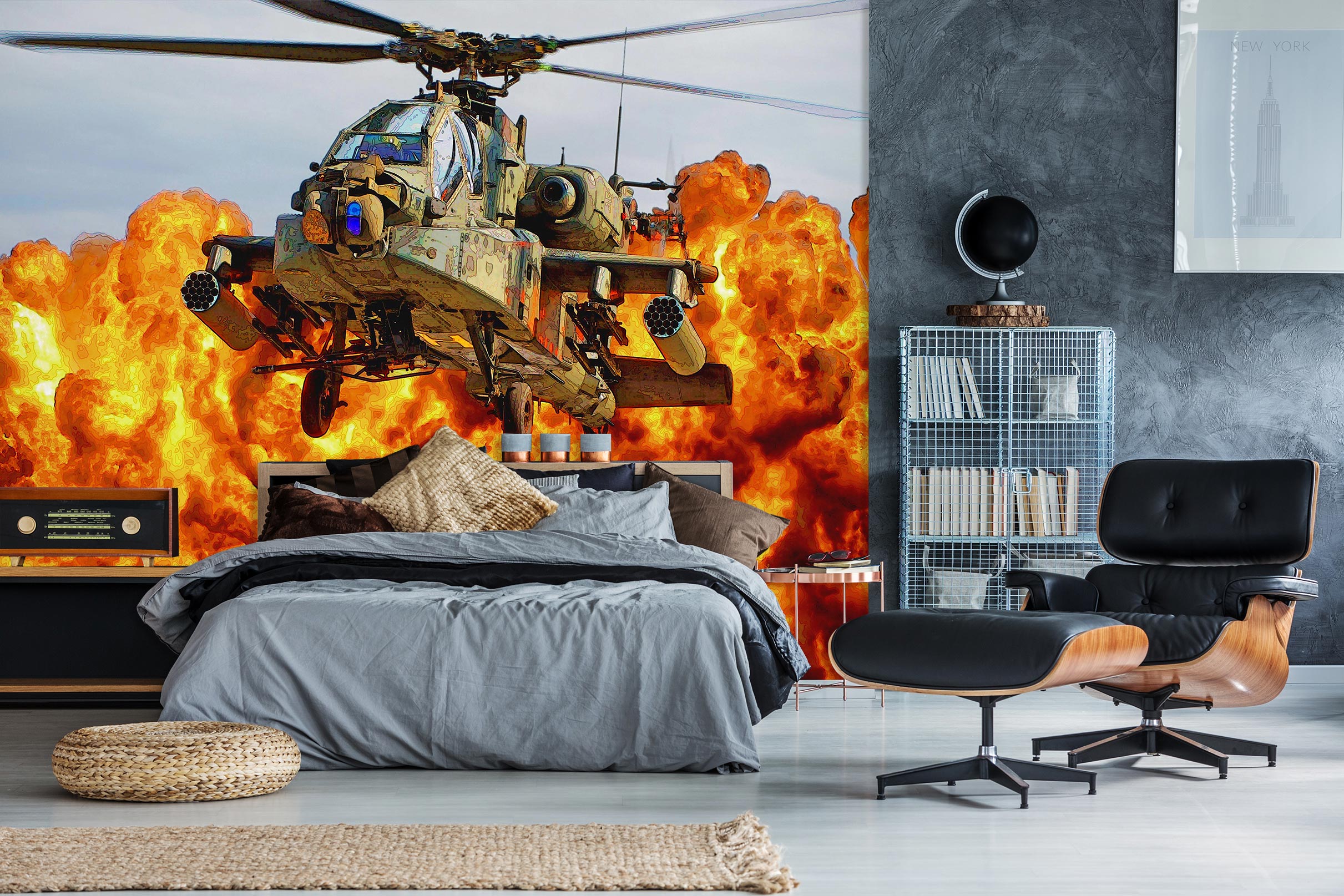 3D Helicopter 90204 Alius Herb Wall Mural Wall Murals