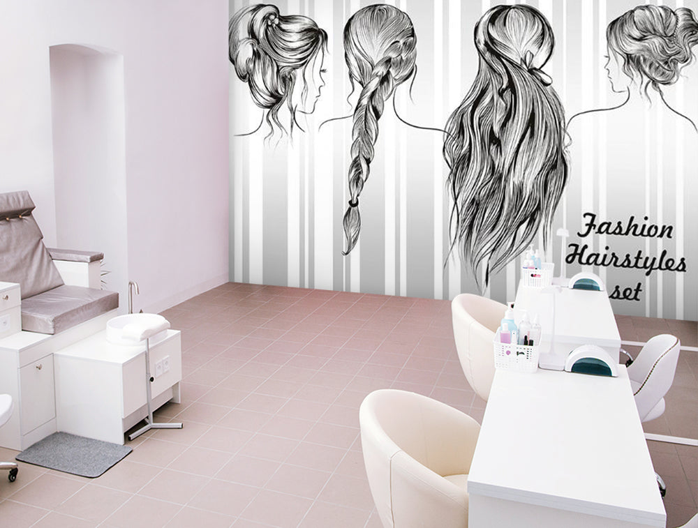 3D Long Hair Styling 1577 Wall Murals