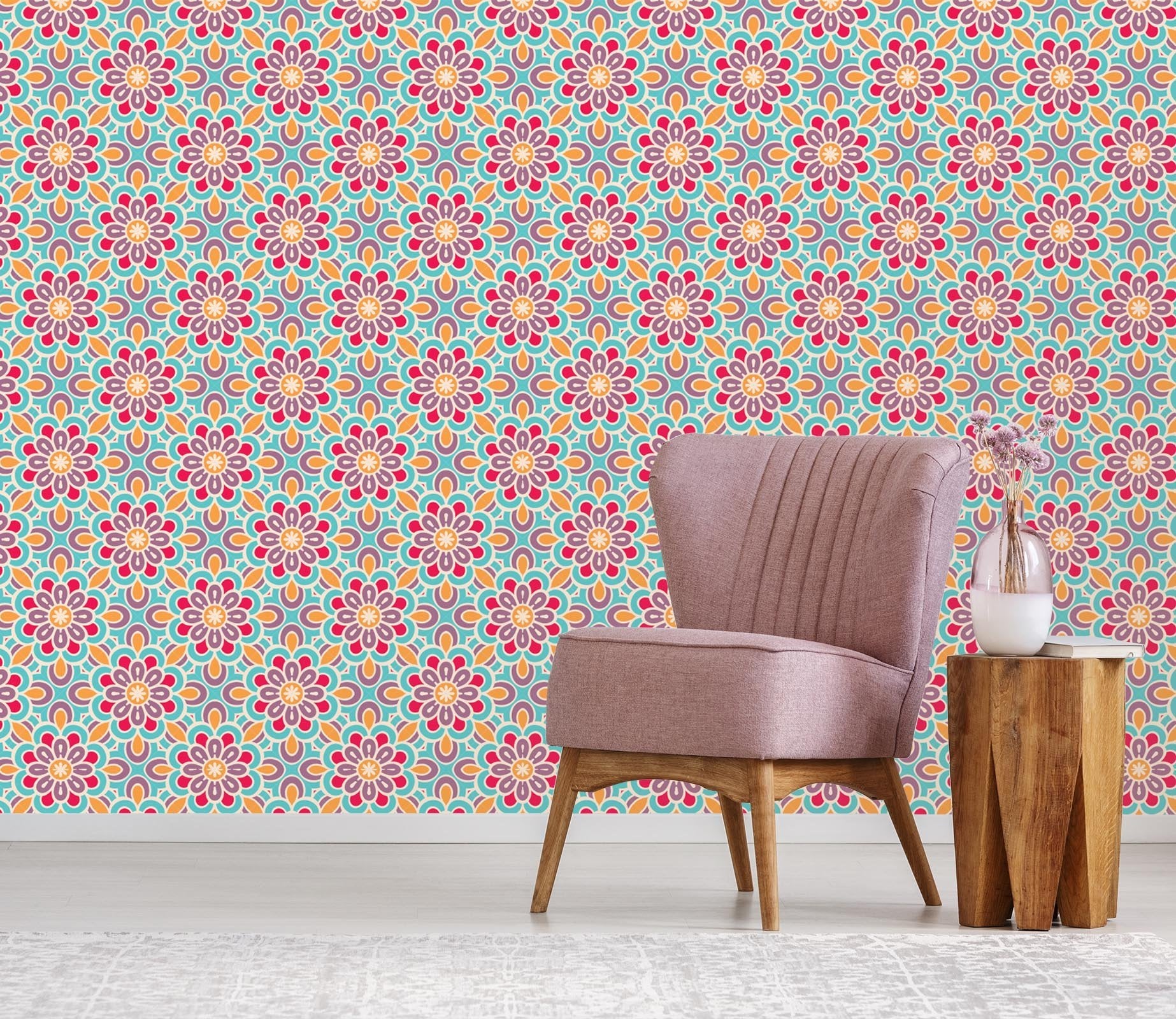 3D Complex Safflower Pattern 558 Wallpaper AJ Wallpaper 