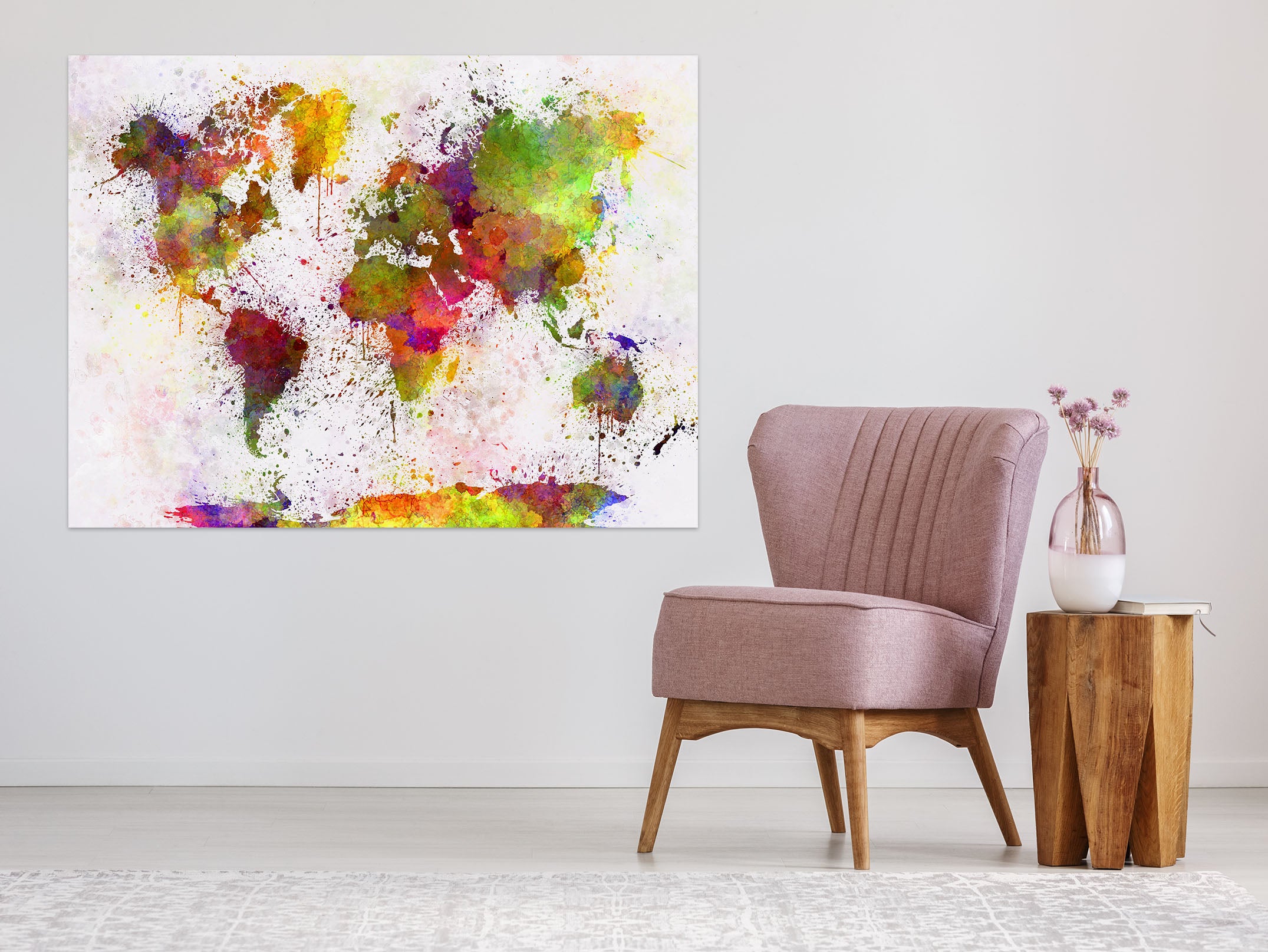 3D Color Splash 213 World Map Wall Sticker