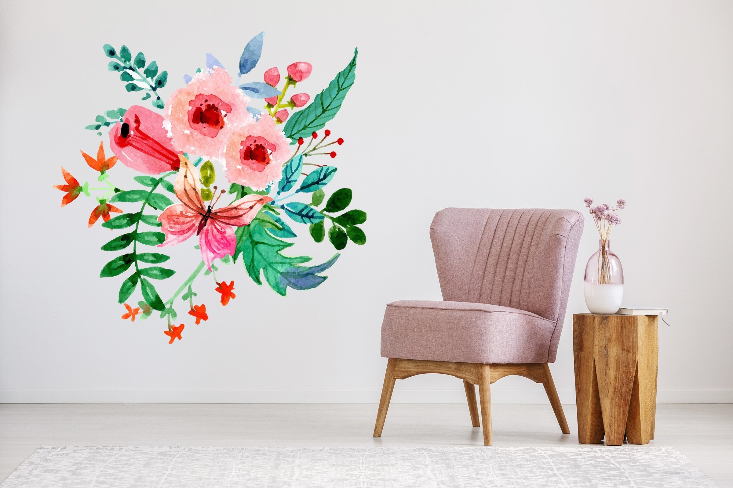 3D Graffiti Red Butterfly 133 Wall Stickers Wallpaper AJ Wallpaper 