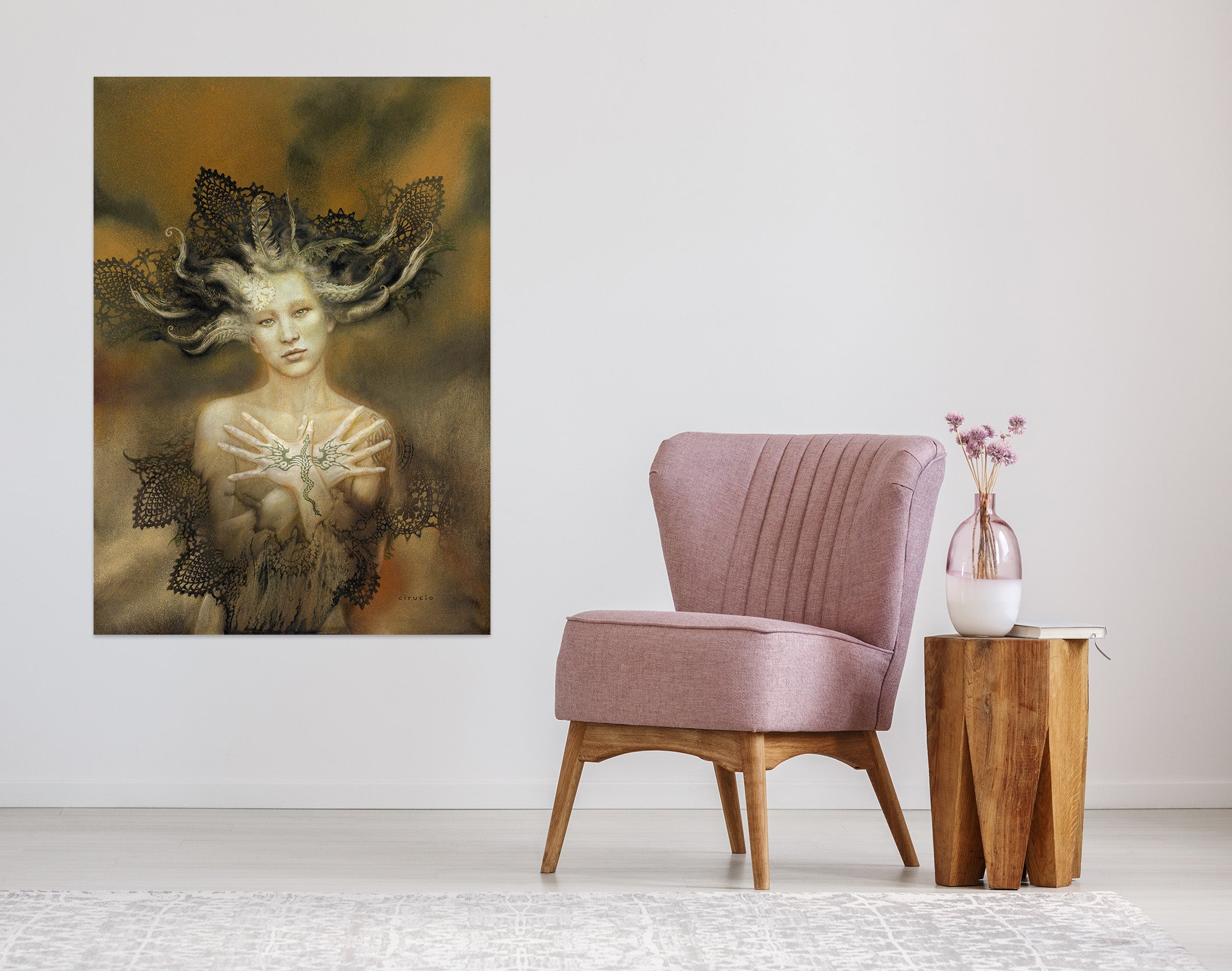 3D Dragon Girl 8134 Ciruelo Wall Sticker