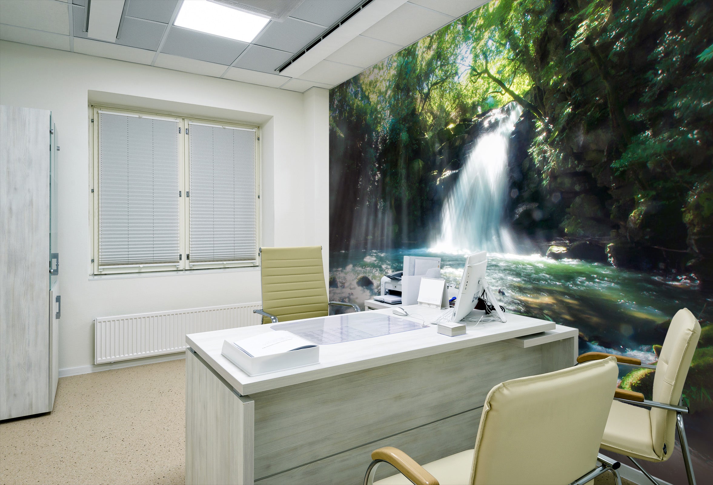3D Sunshine Waterfall 052 Wall Murals
