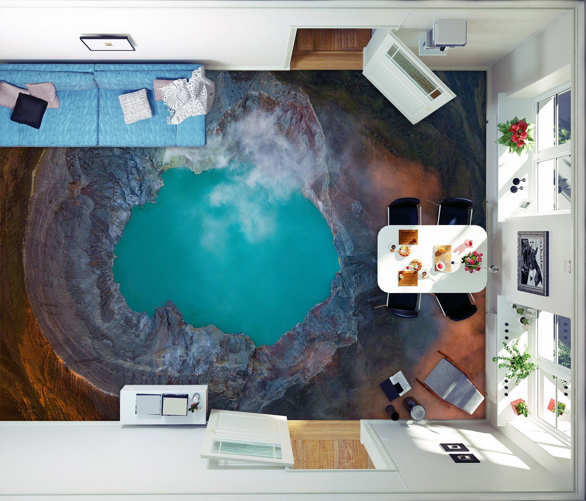 3D Nature Green Lake 217 Floor Mural  Wallpaper Murals Rug & Mat Print Epoxy waterproof bath floor