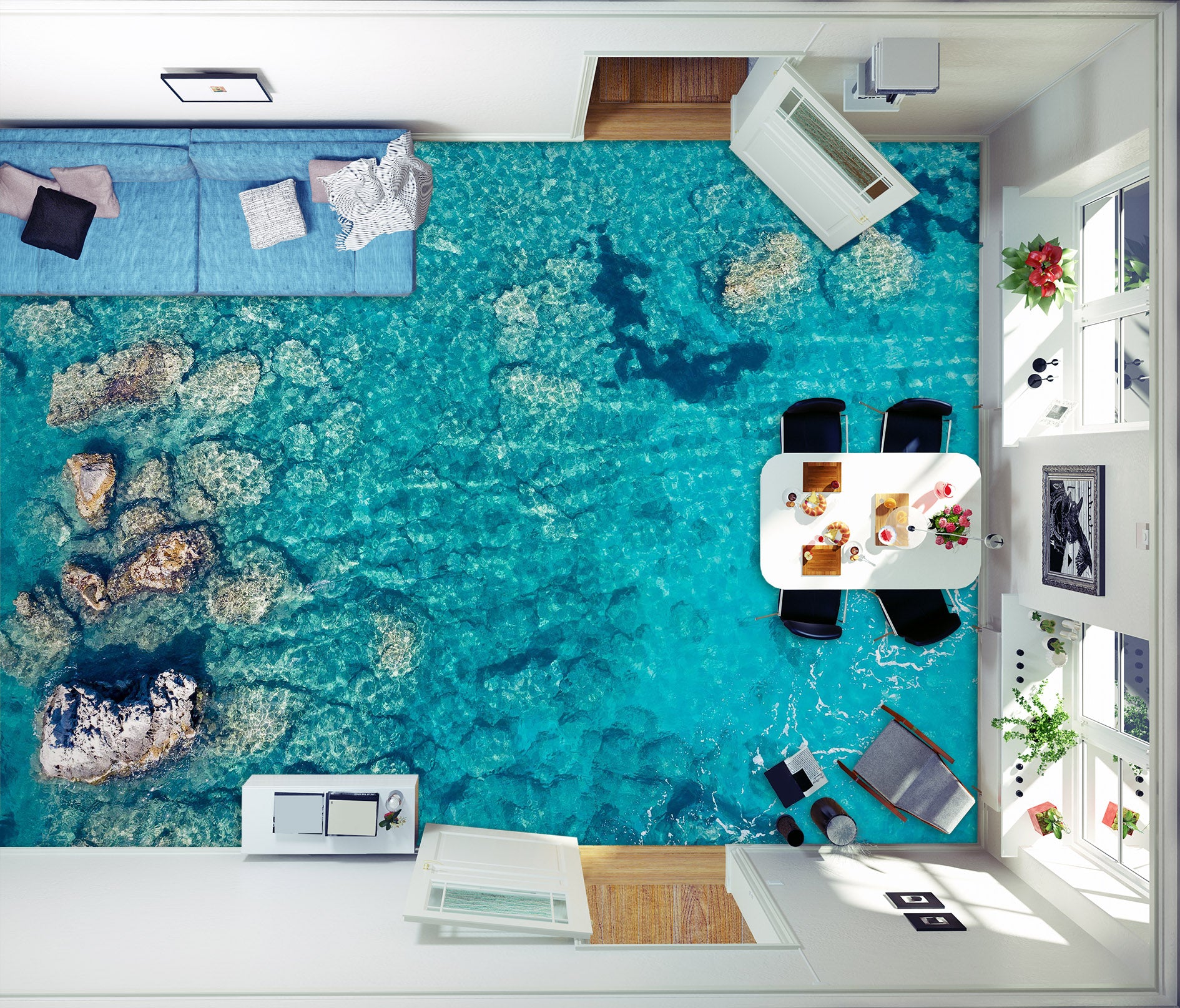 3D Mysterious Lake 582 Floor Mural  Wallpaper Murals Rug & Mat Print Epoxy waterproof bath floor