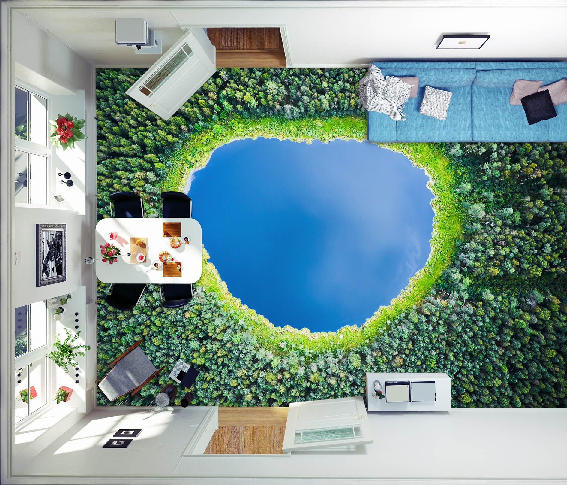 3D Love Sky 269 Floor Mural  Wallpaper Murals Rug & Mat Print Epoxy waterproof bath floor