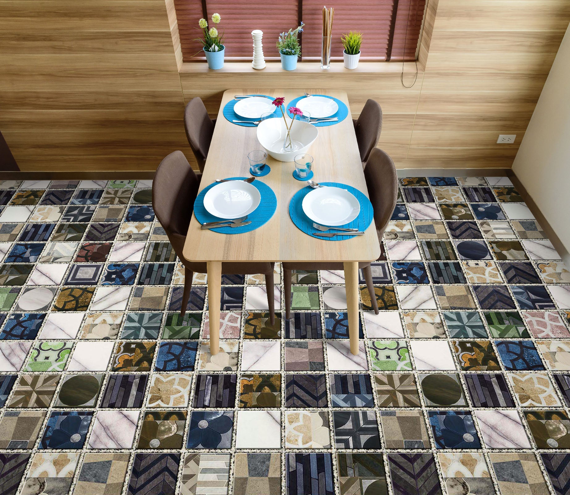 3D Chic Color Squares 933 Floor Mural  Wallpaper Murals Rug & Mat Print Epoxy waterproof bath floor