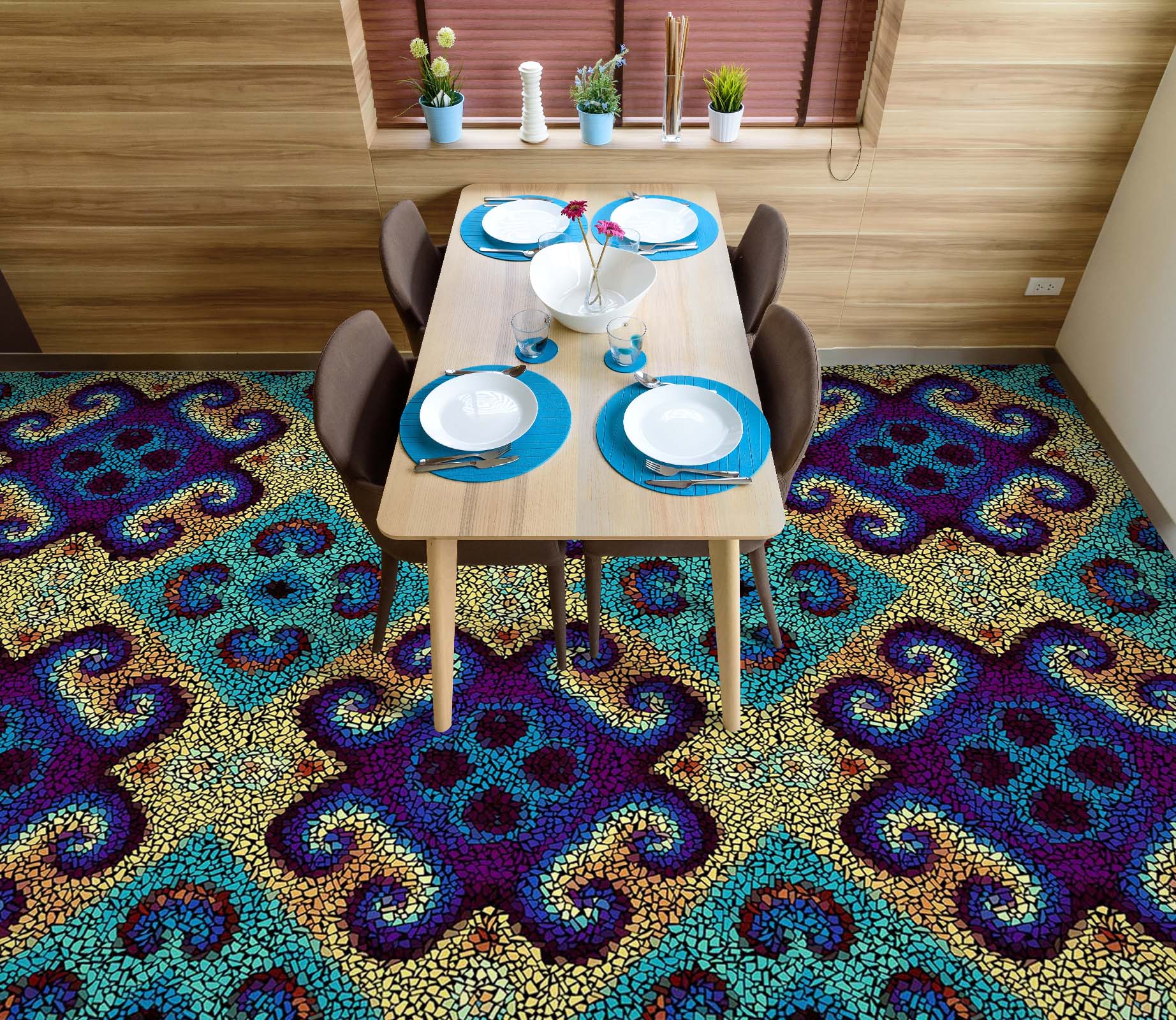 3D Mysterious Rhombuses 821 Floor Mural