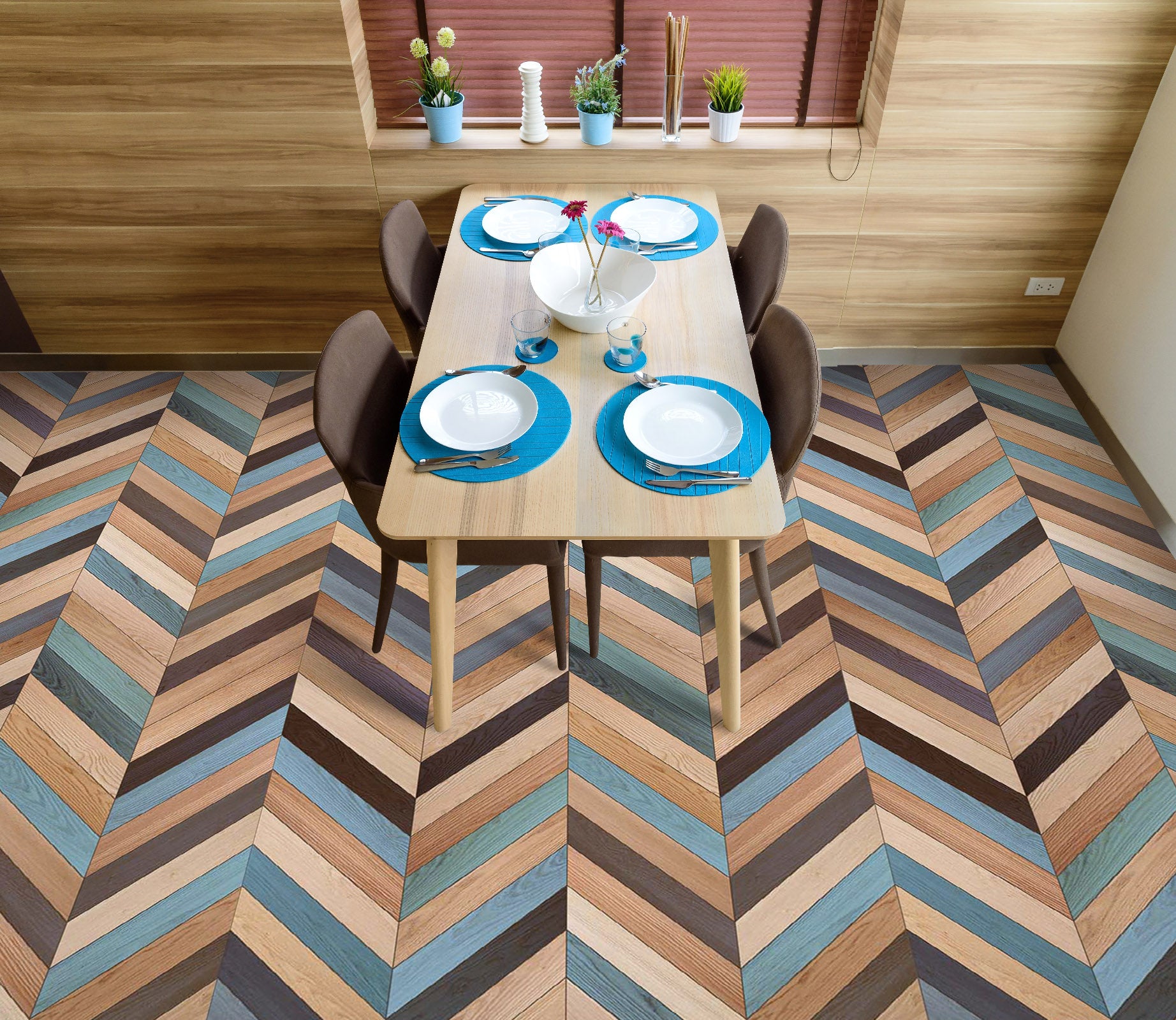 3D Four-color Wood Grains 567 Floor Mural  Wallpaper Murals Rug & Mat Print Epoxy waterproof bath floor