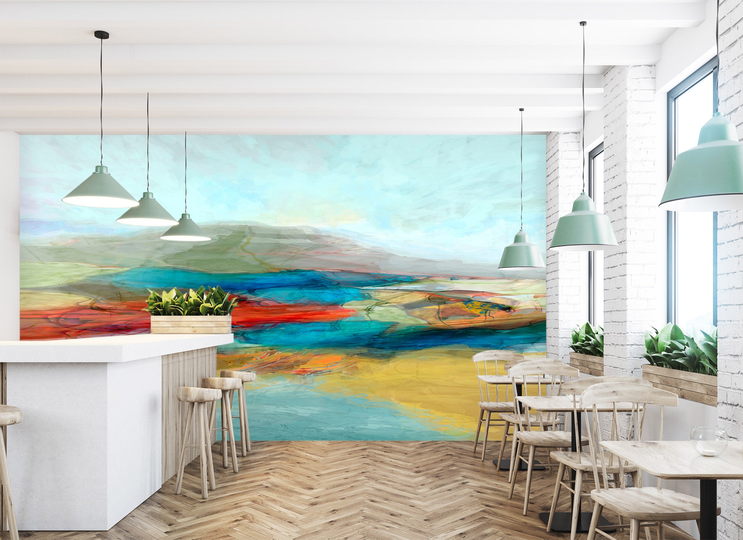 3D Colored Lake 1548 Michael Tienhaara Wall Mural Wall Murals