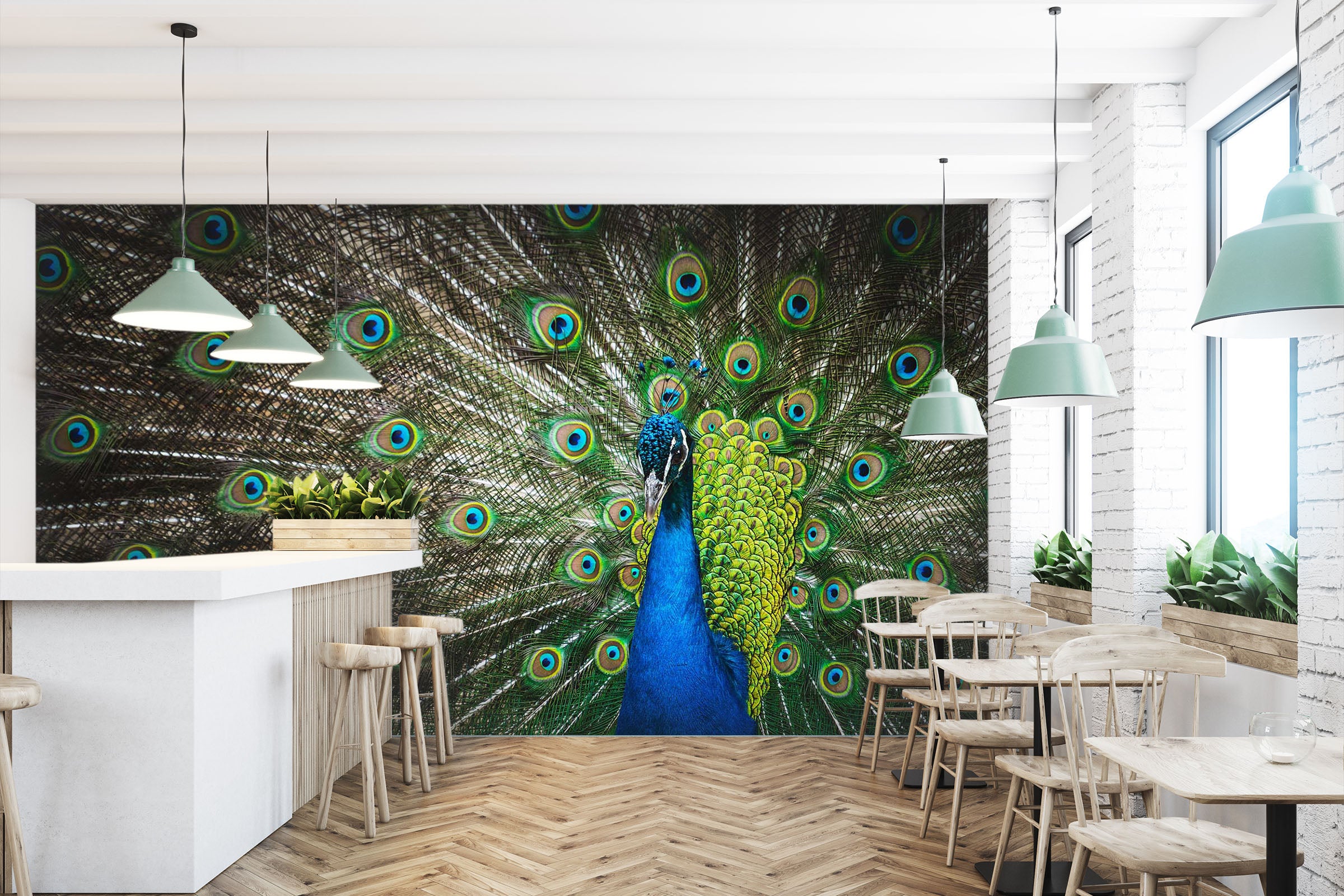 3D Beautiful Peacock 211 Wall Murals