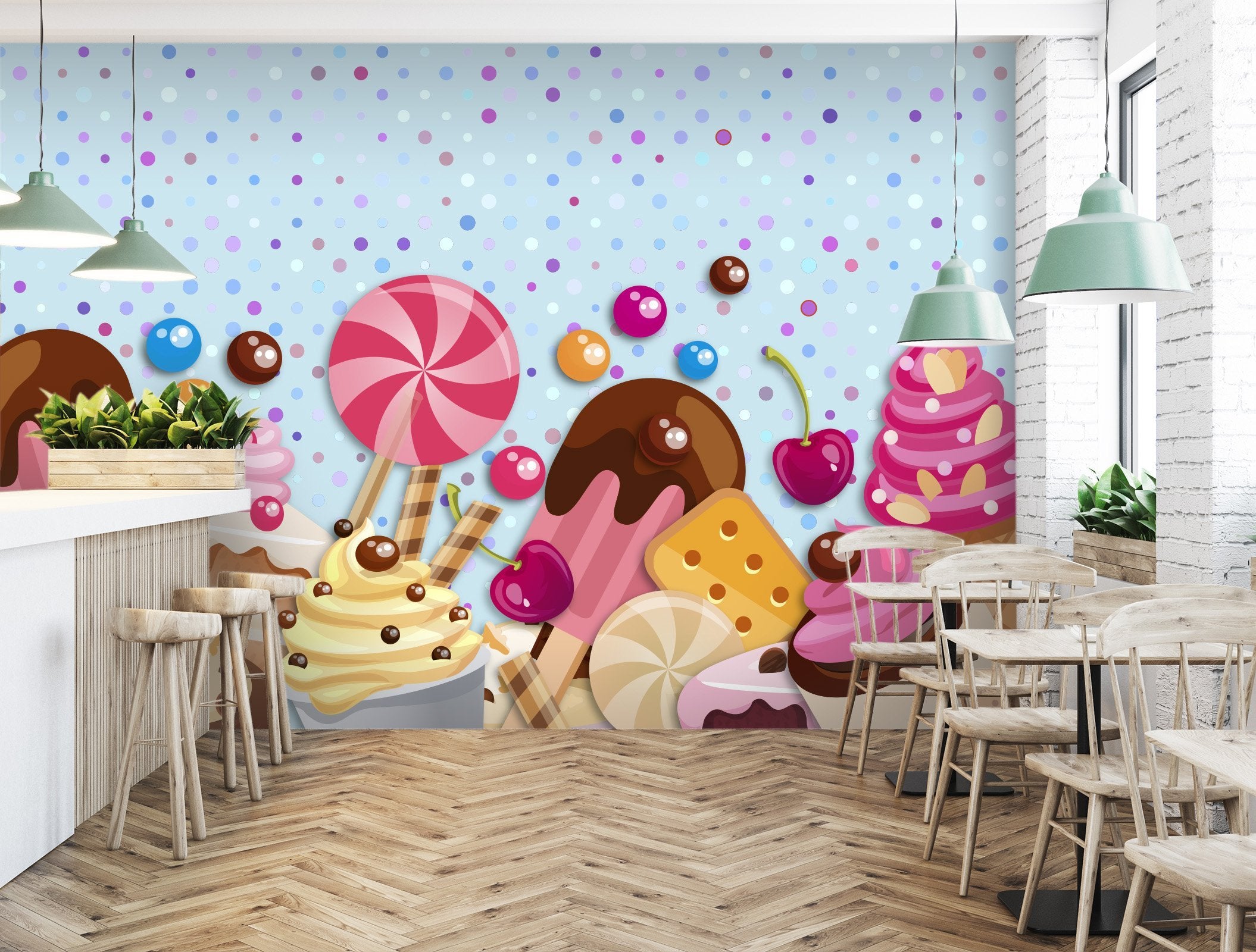 3D Pink Candy Ice Cream 264 Wallpaper AJ Wallpaper 2 