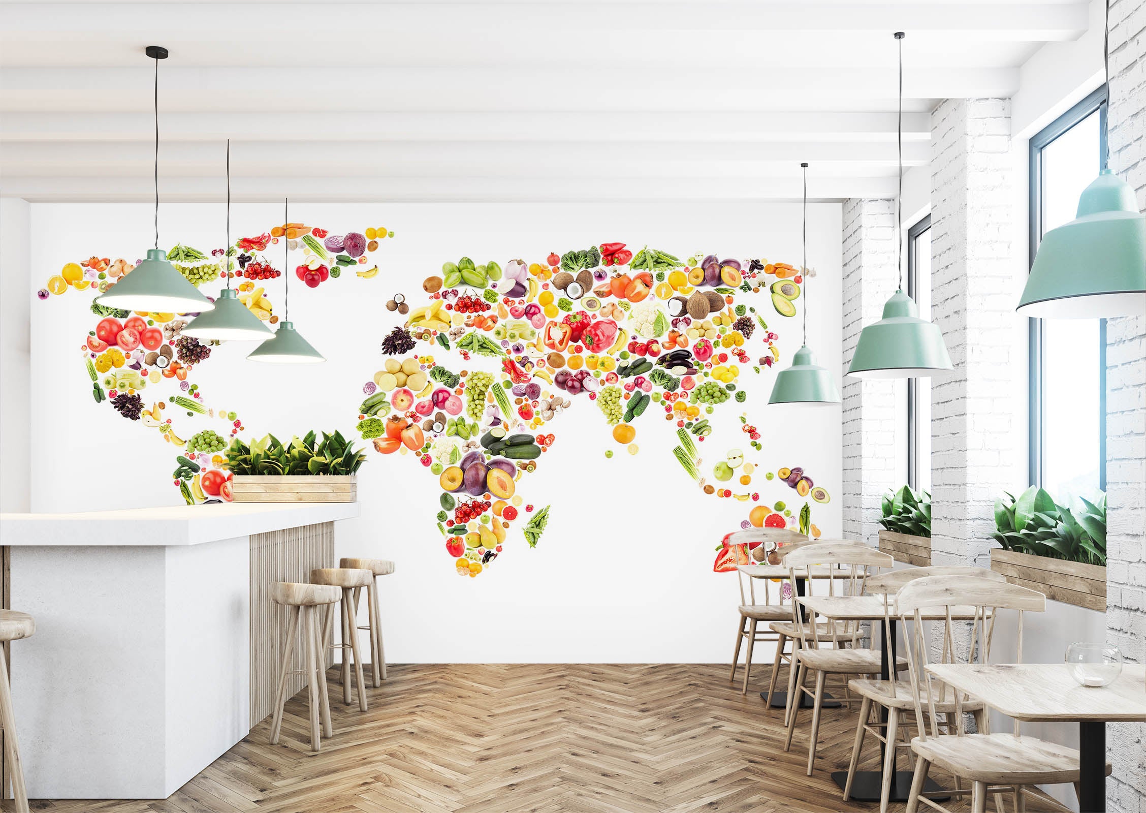 3D Color Painting 2121 World Map Wall Murals