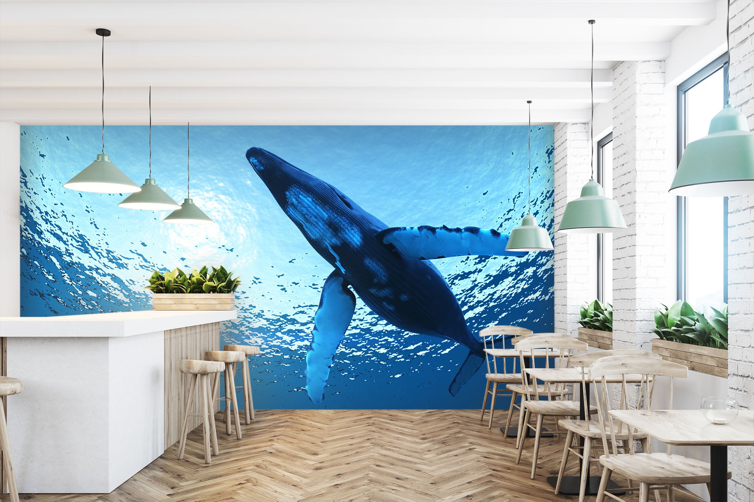 3D Seabed Whale 199 Wall Murals
