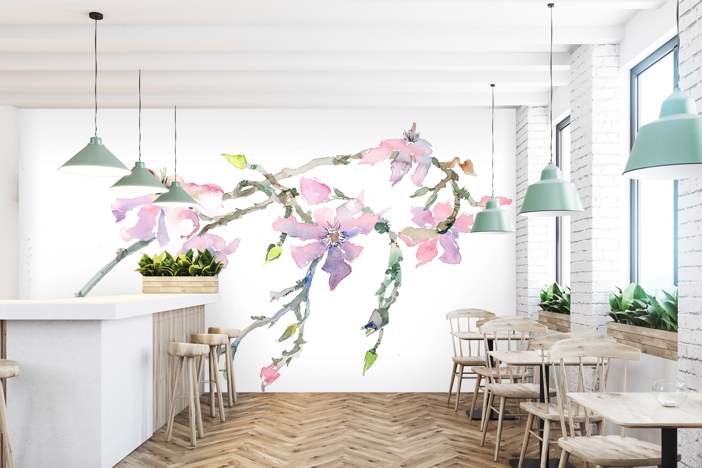 3D Painted Peach 1406 Anne Farrall Doyle Wall Mural Wall Murals