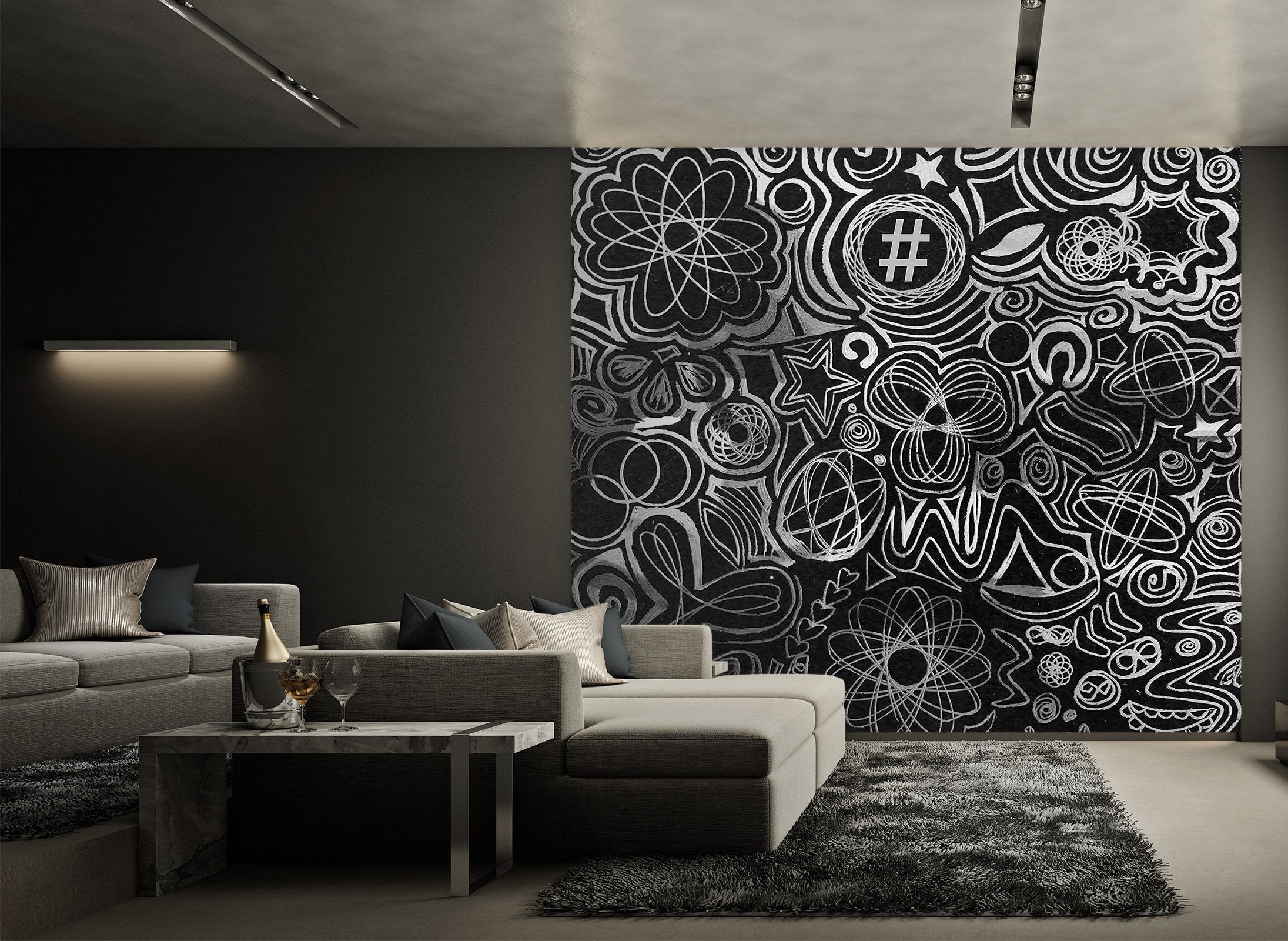 3D Abstract Black Pattern 1409 Shandra Smith Wall Mural Wall Murals Wallpaper AJ Wallpaper 2 