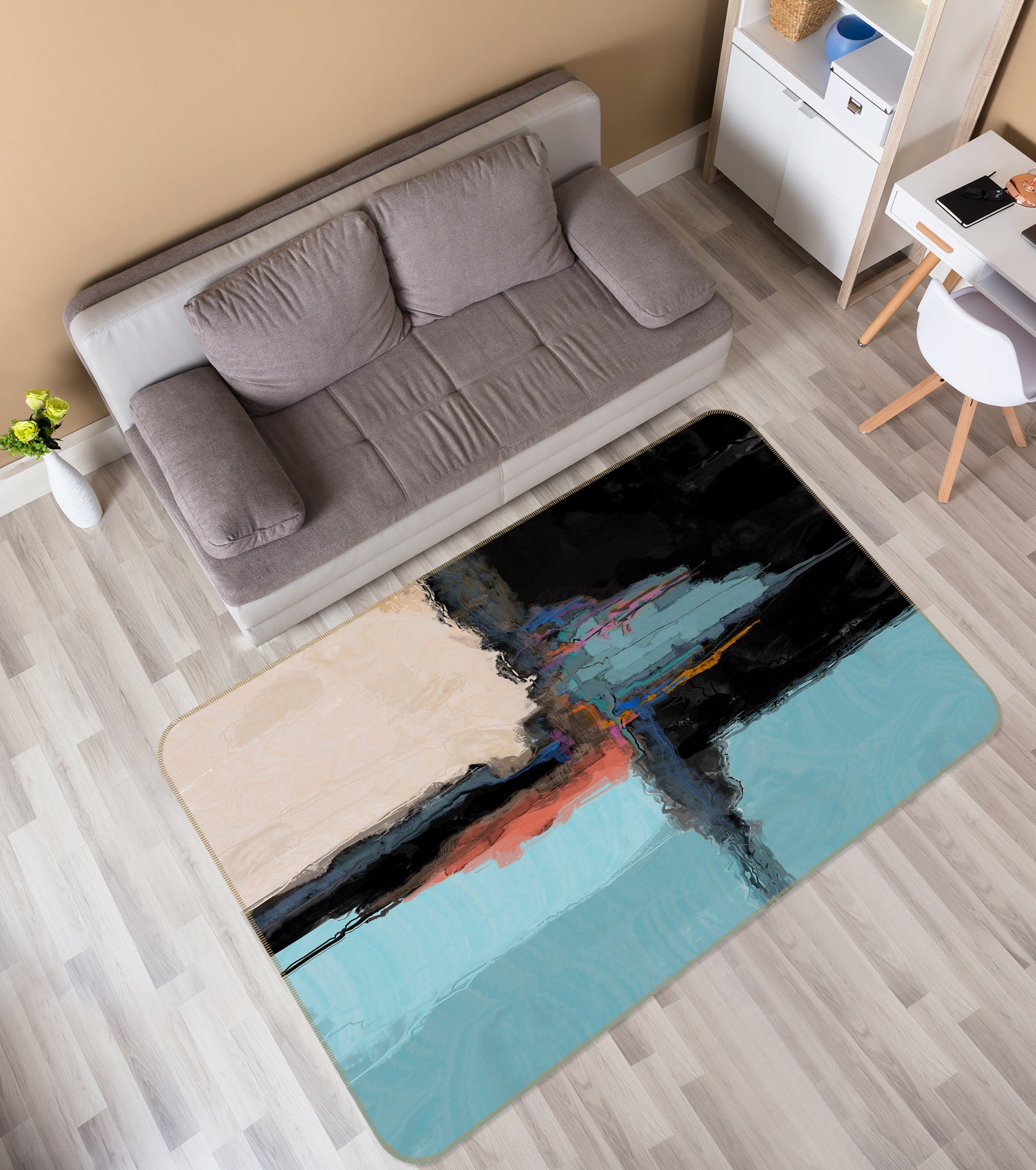 3D Ink Pattern 1049 Michael Tienhaara Rug Non Slip Rug Mat