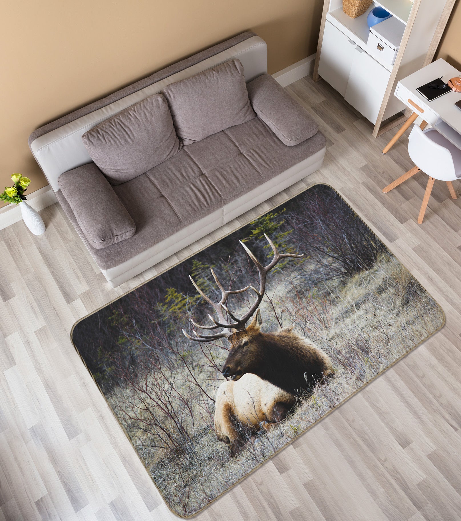3D Prairie Deer 039 Animal Non Slip Rug Mat