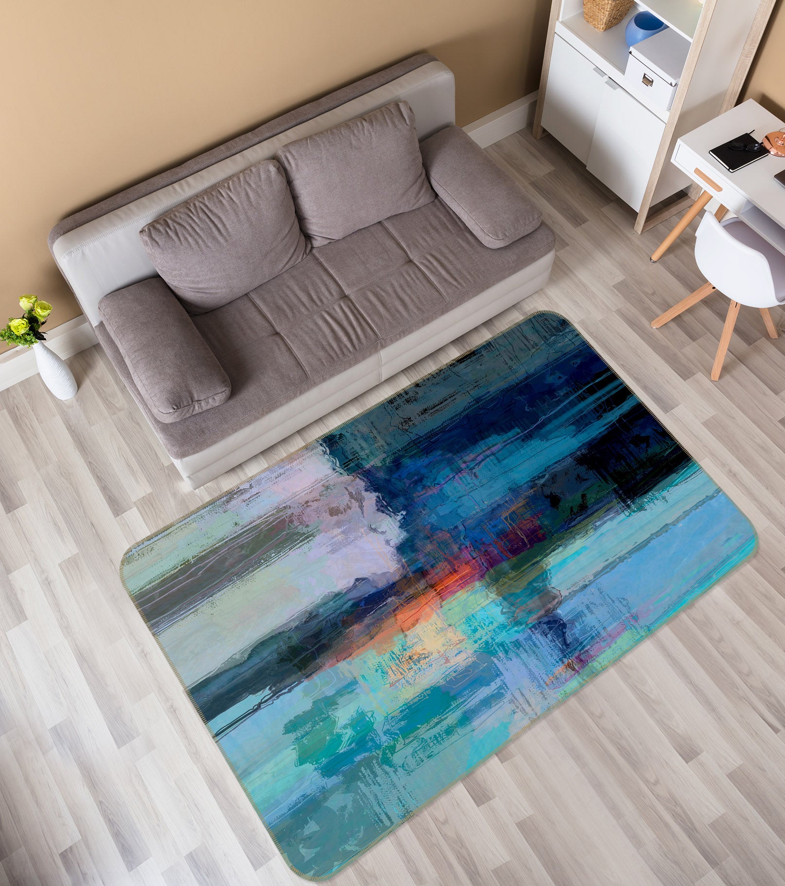 3D Lake Light 1003 Michael Tienhaara Rug Non Slip Rug Mat